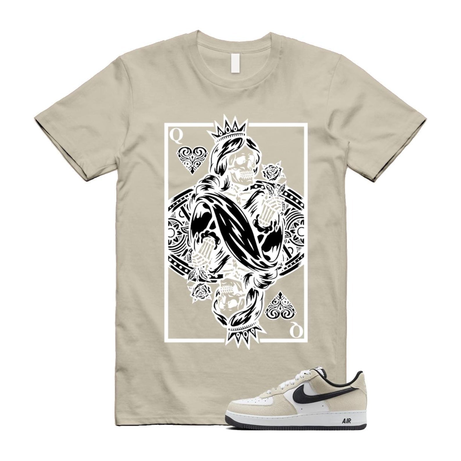 Air Force 1 '07 LV8 White Black T Shirt Match QC IB6388-100 T-Shirt, Sneaker Match Tee