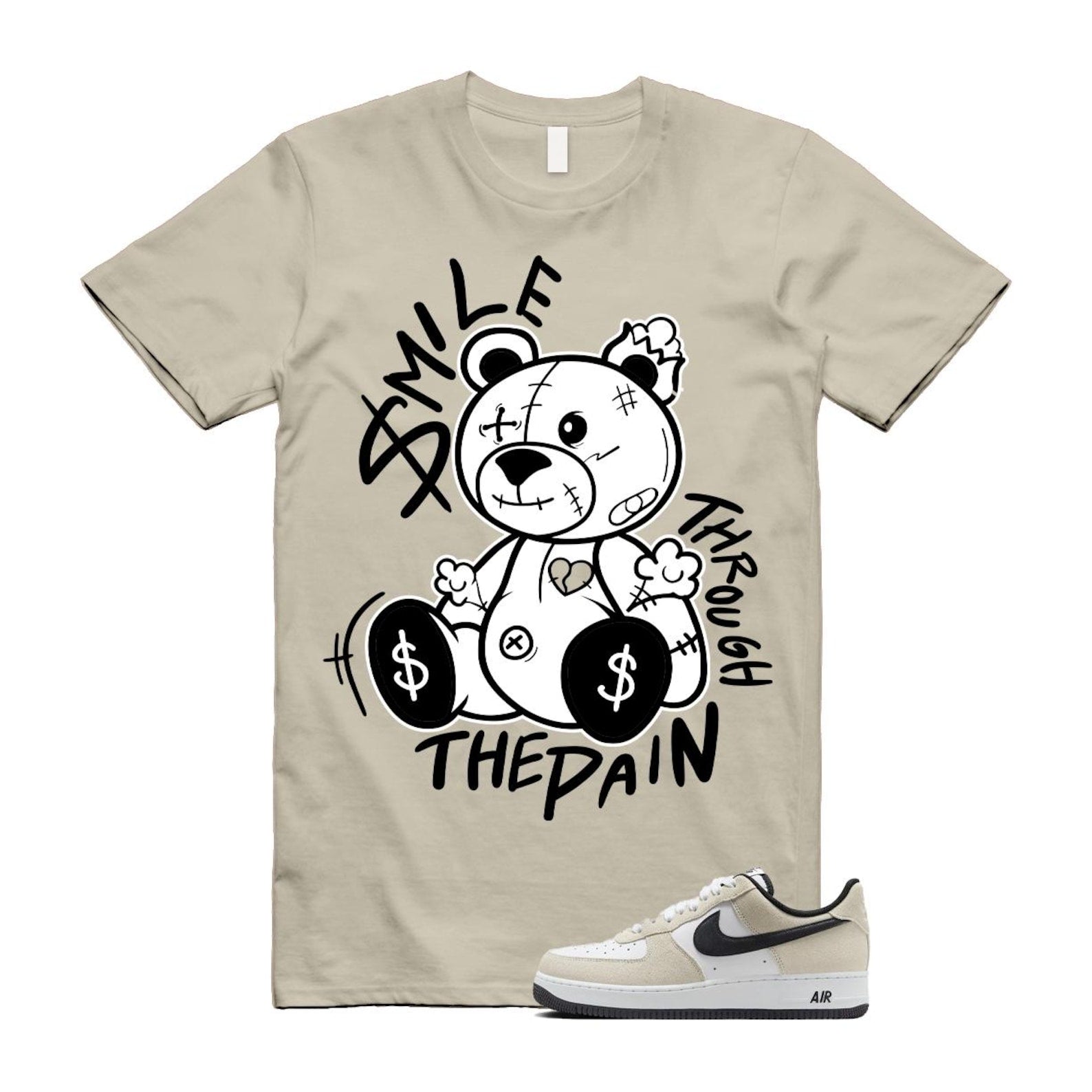 Air Force 1 '07 LV8 White Black T Shirt Match SM2 IB6388-100 T-Shirt, Sneaker Match Tee