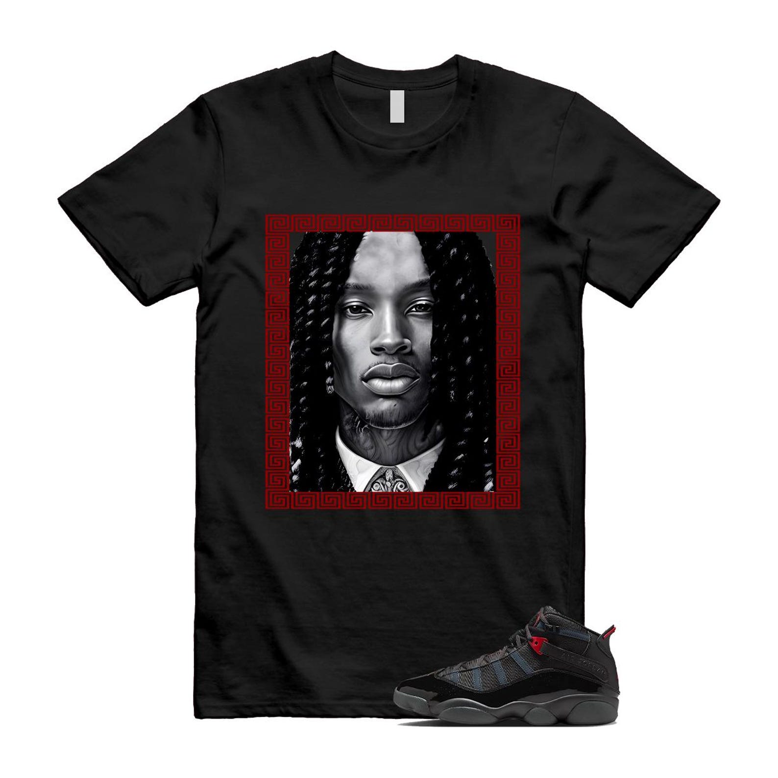 6 Rings Anthracite Black Fire Red T Shirt Match VON 322992-026 T-Shirt, Sneaker Match Tee