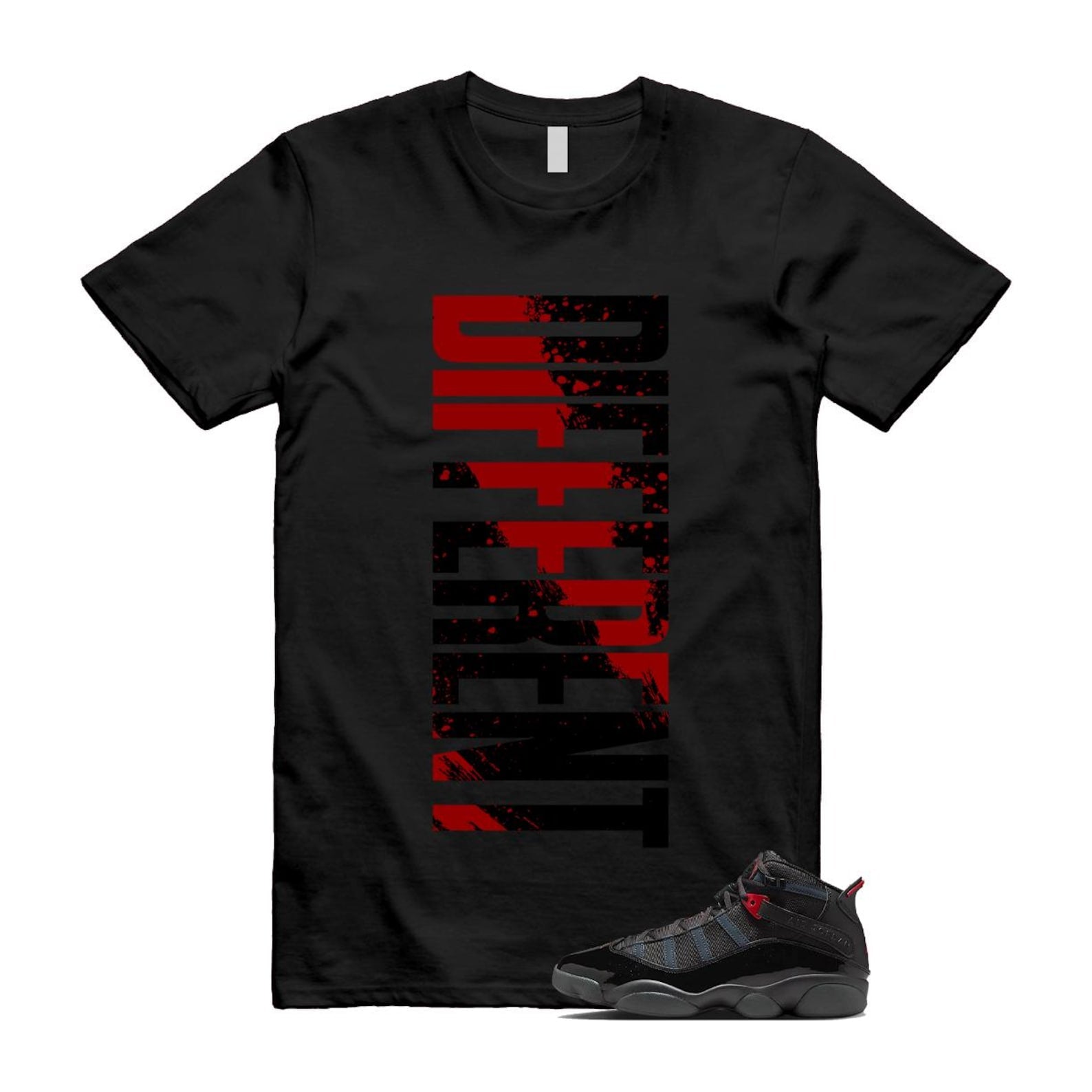 6 Rings Anthracite Black Fire Red T Shirt Match DFRNT 322992-026 T-Shirt, Sneaker Match Tee
