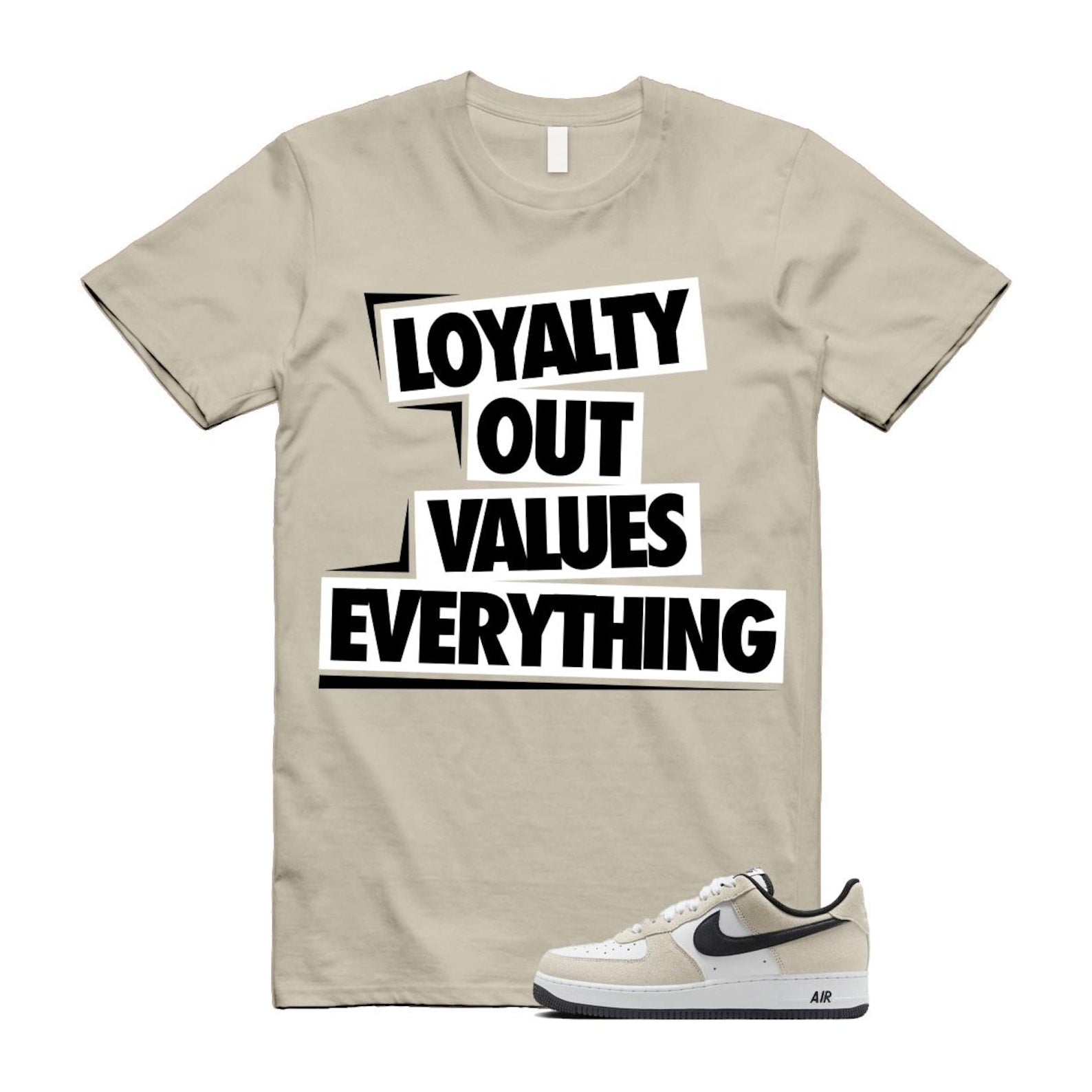 Air Force 1 '07 LV8 White Black T Shirt Match LOVE IB6388-100 T-Shirt, Sneaker Match Tee