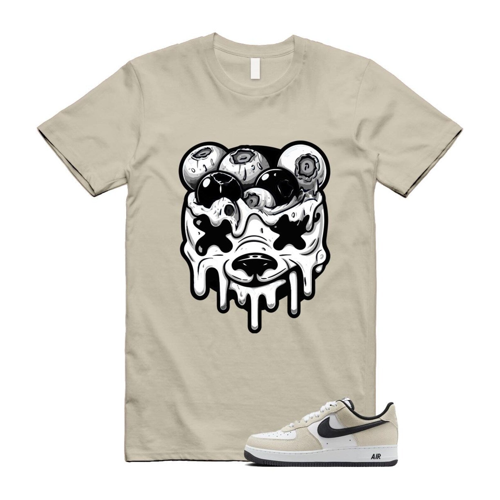 Air Force 1 '07 LV8 White Black T Shirt Match DBEAR Alt IB6388-100 T-Shirt, Sneaker Match Tee