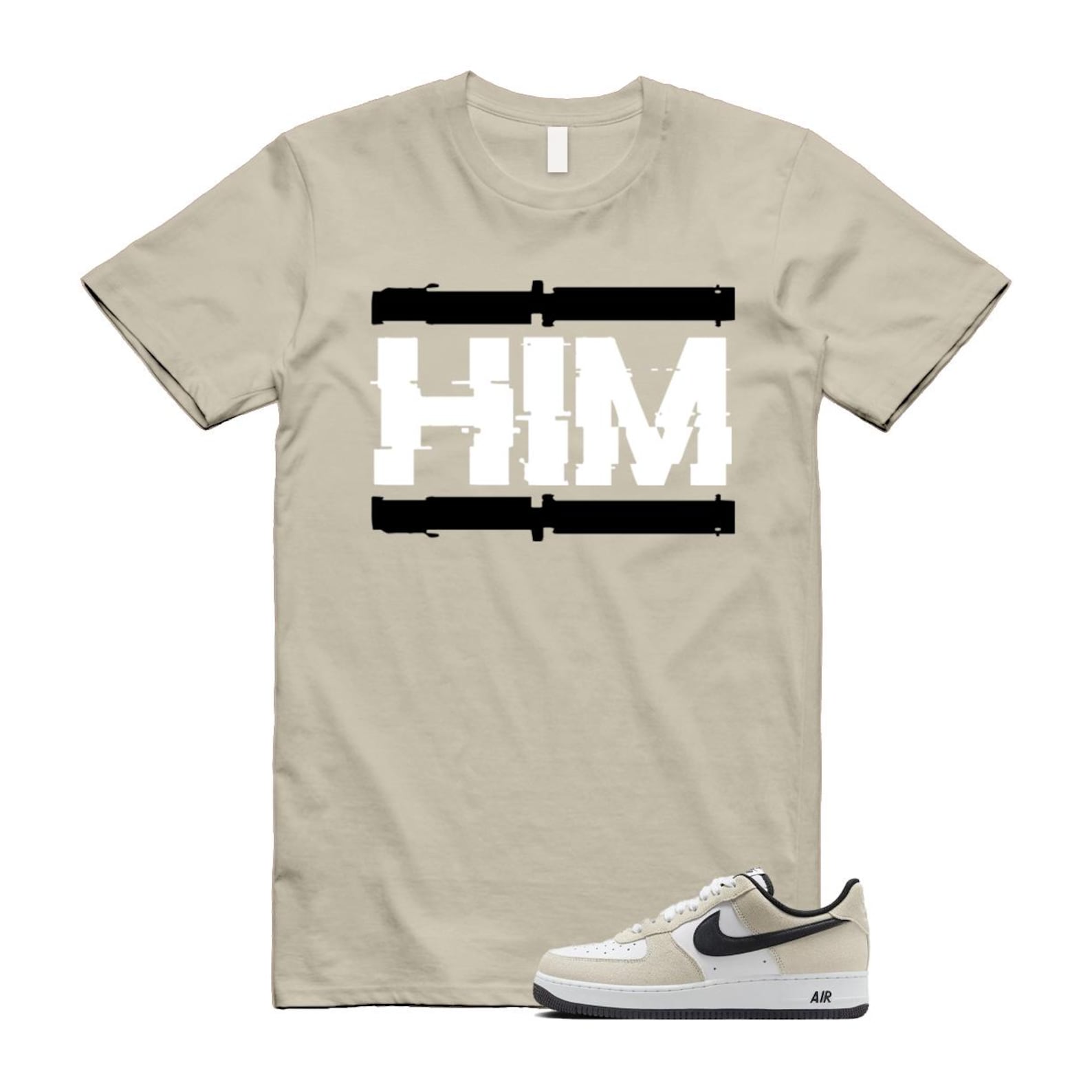 Air Force 1 '07 LV8 White Black T Shirt Match HIM IB6388-100 T-Shirt, Sneaker Match Tee