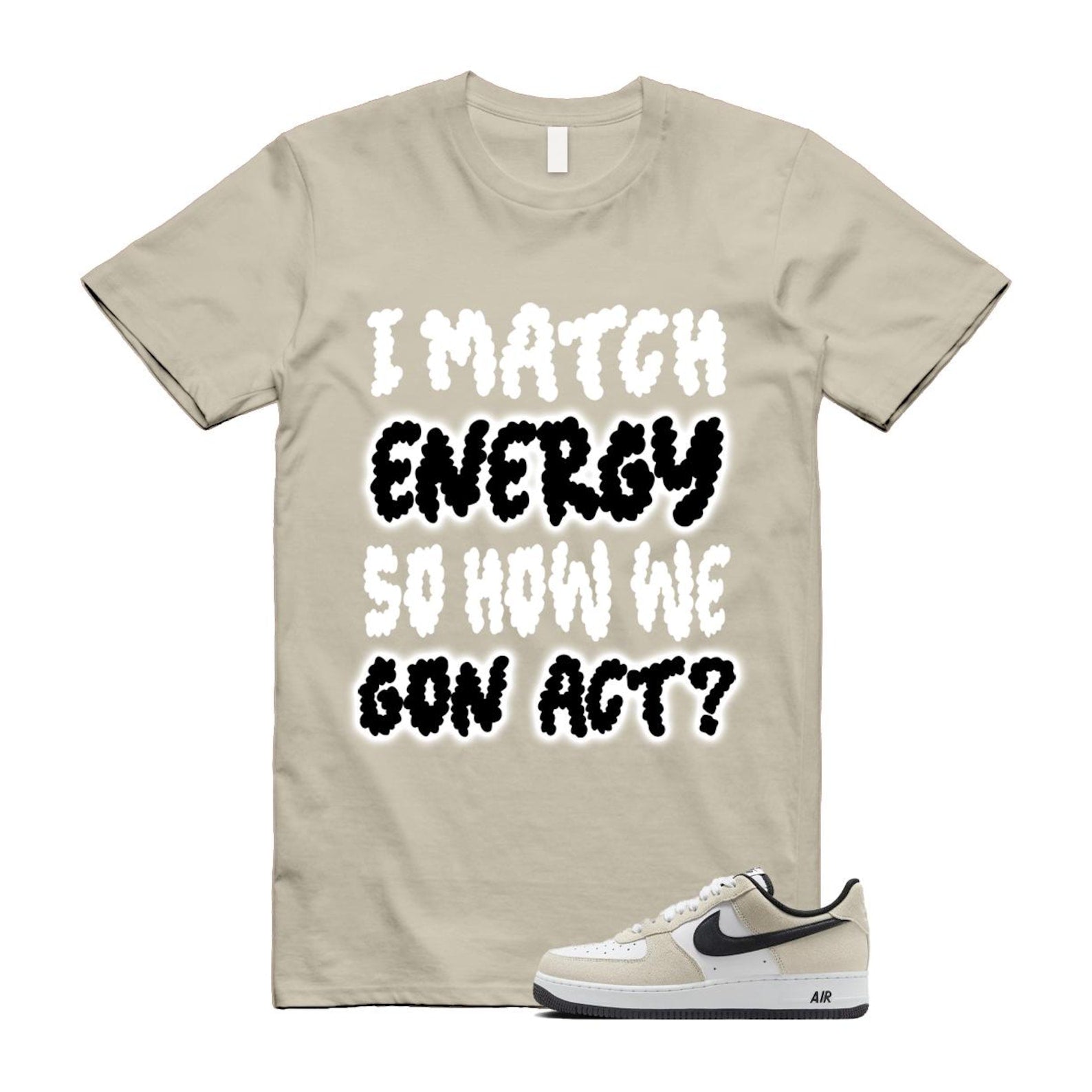 Air Force 1 '07 LV8 White Black T Shirt Match MATCH IB6388-100 T-Shirt, Sneaker Match Tee