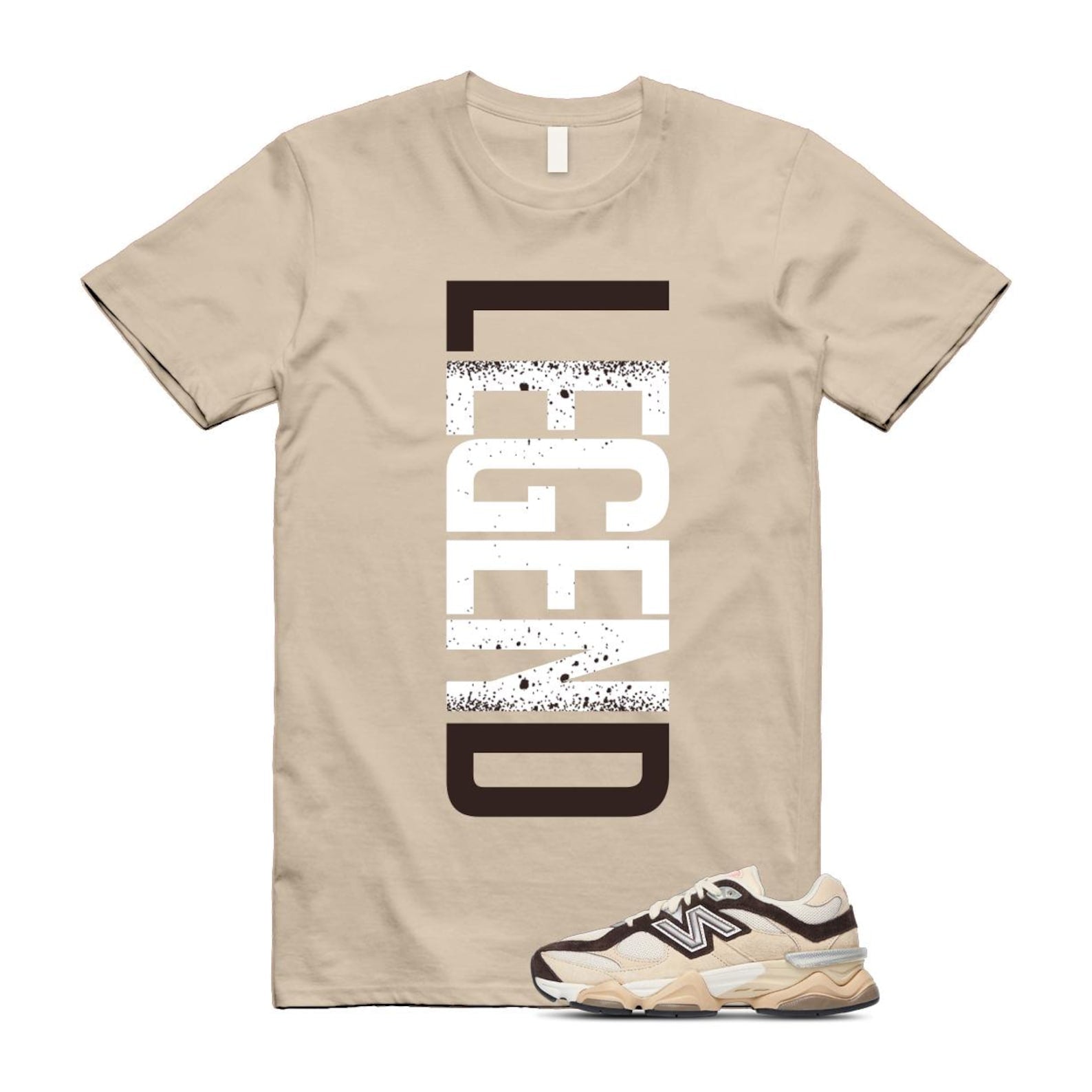 9060 Emerging Brown White T Shirt Match LEGEND U9060FLP T-Shirt, Sneaker Match Tee