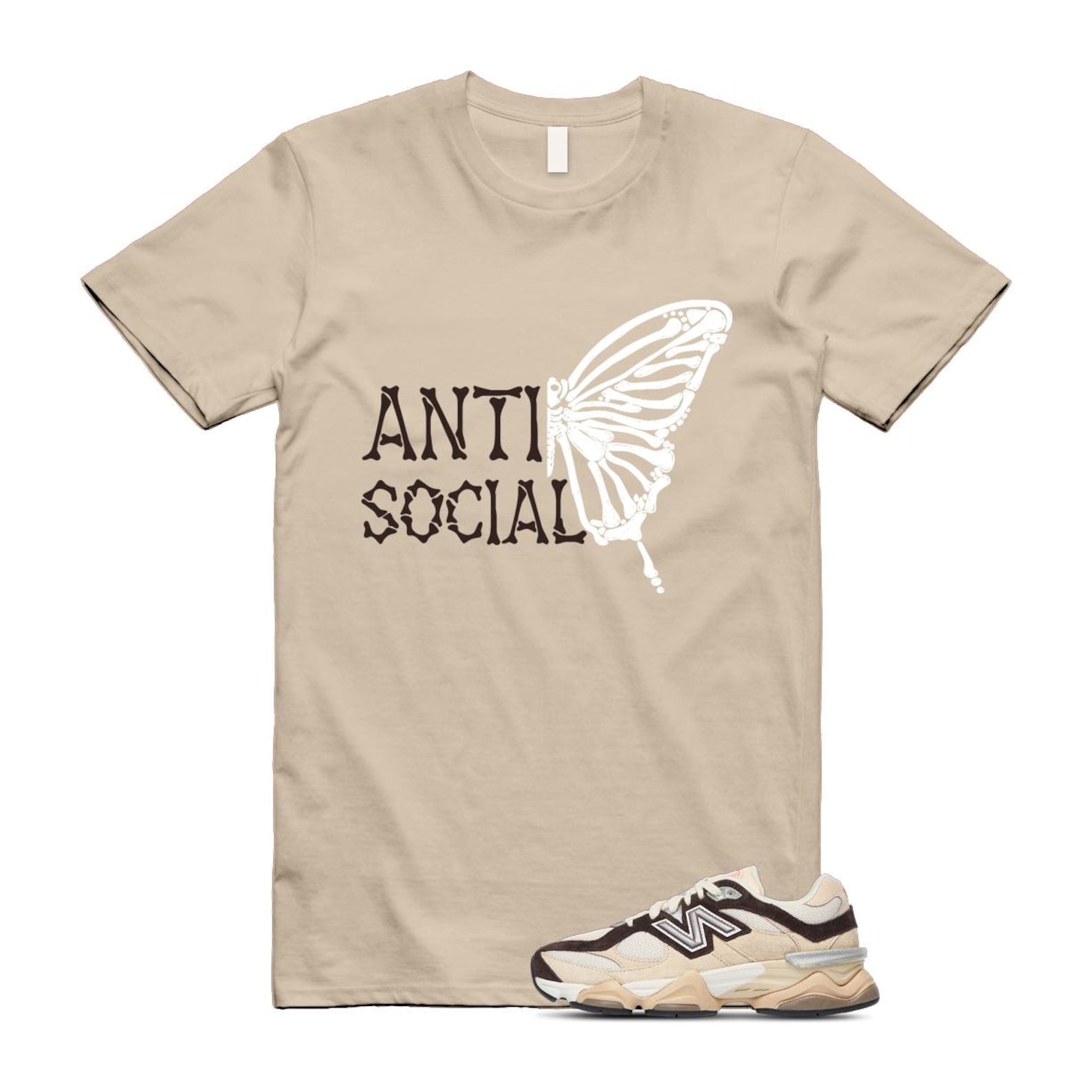 9060 Emerging Brown White T Shirt Match ASB U9060FLP T-Shirt, Sneaker Match Tee
