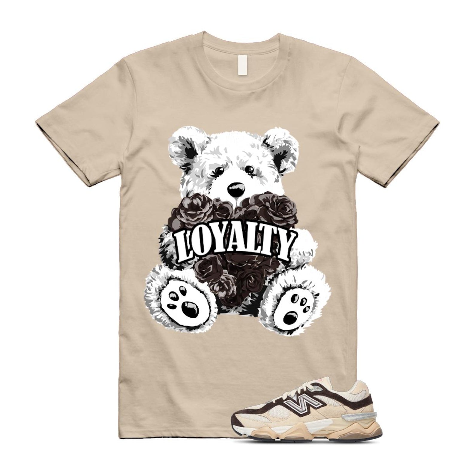 9060 Emerging Brown White T Shirt Match LYLTY U9060FLP T-Shirt, Sneaker Match Tee