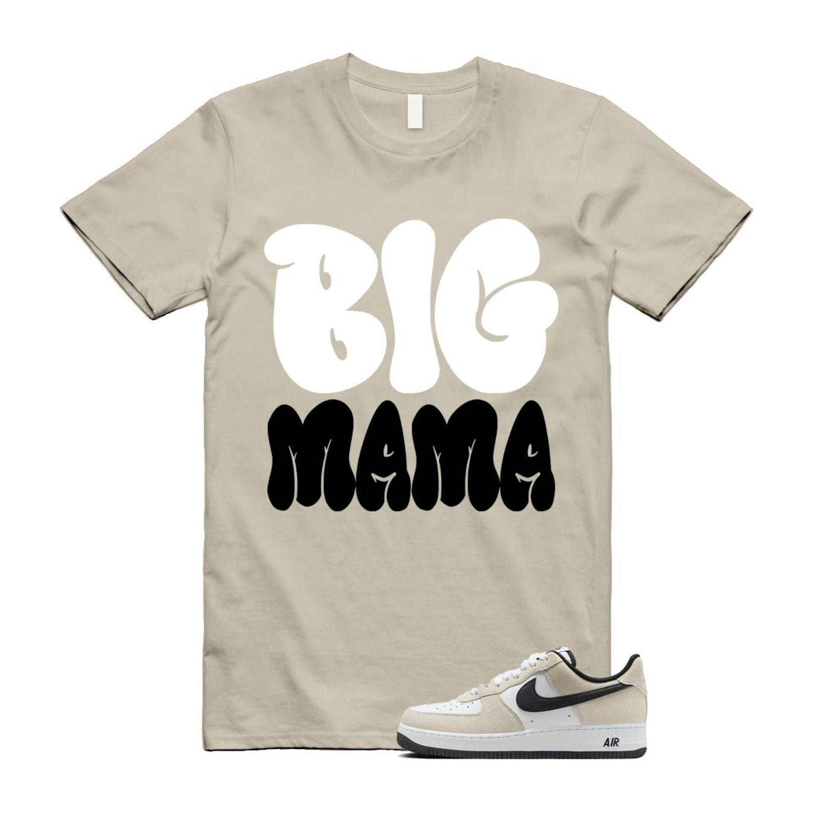 Air Force 1 '07 LV8 White Black T Shirt Match MAMA IB6388-100 T-Shirt, Sneaker Match Tee