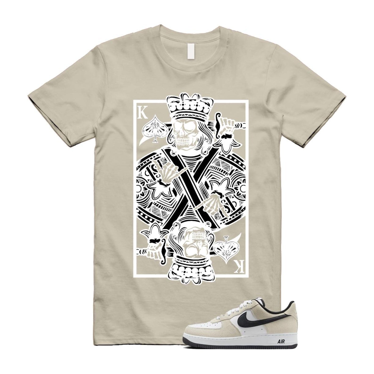 Air Force 1 '07 LV8 White Black T Shirt Match KC IB6388-100 T-Shirt, Sneaker Match Tee