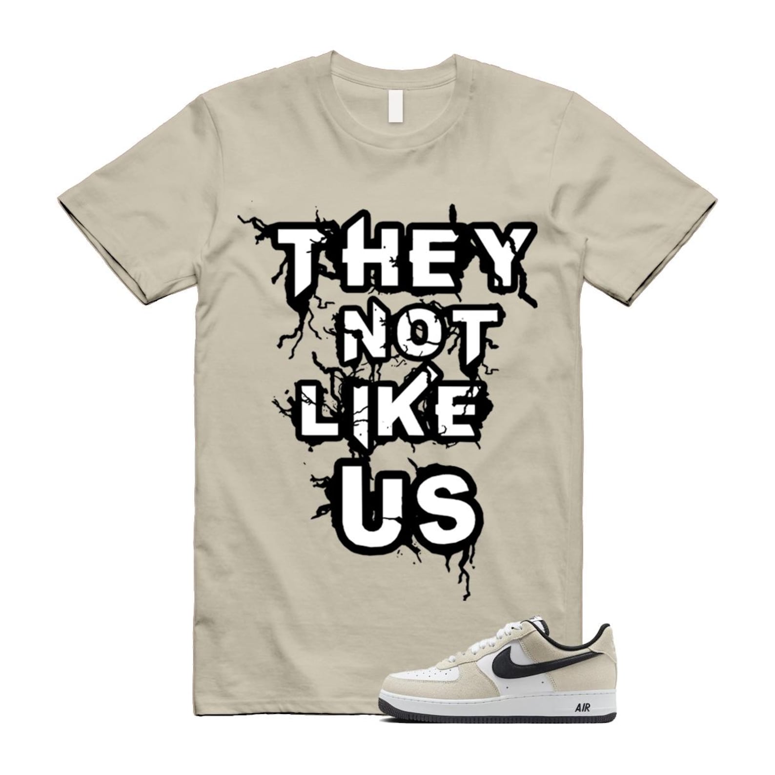 Air Force 1 '07 LV8 White Black T Shirt Match US IB6388-100 T-Shirt, Sneaker Match Tee