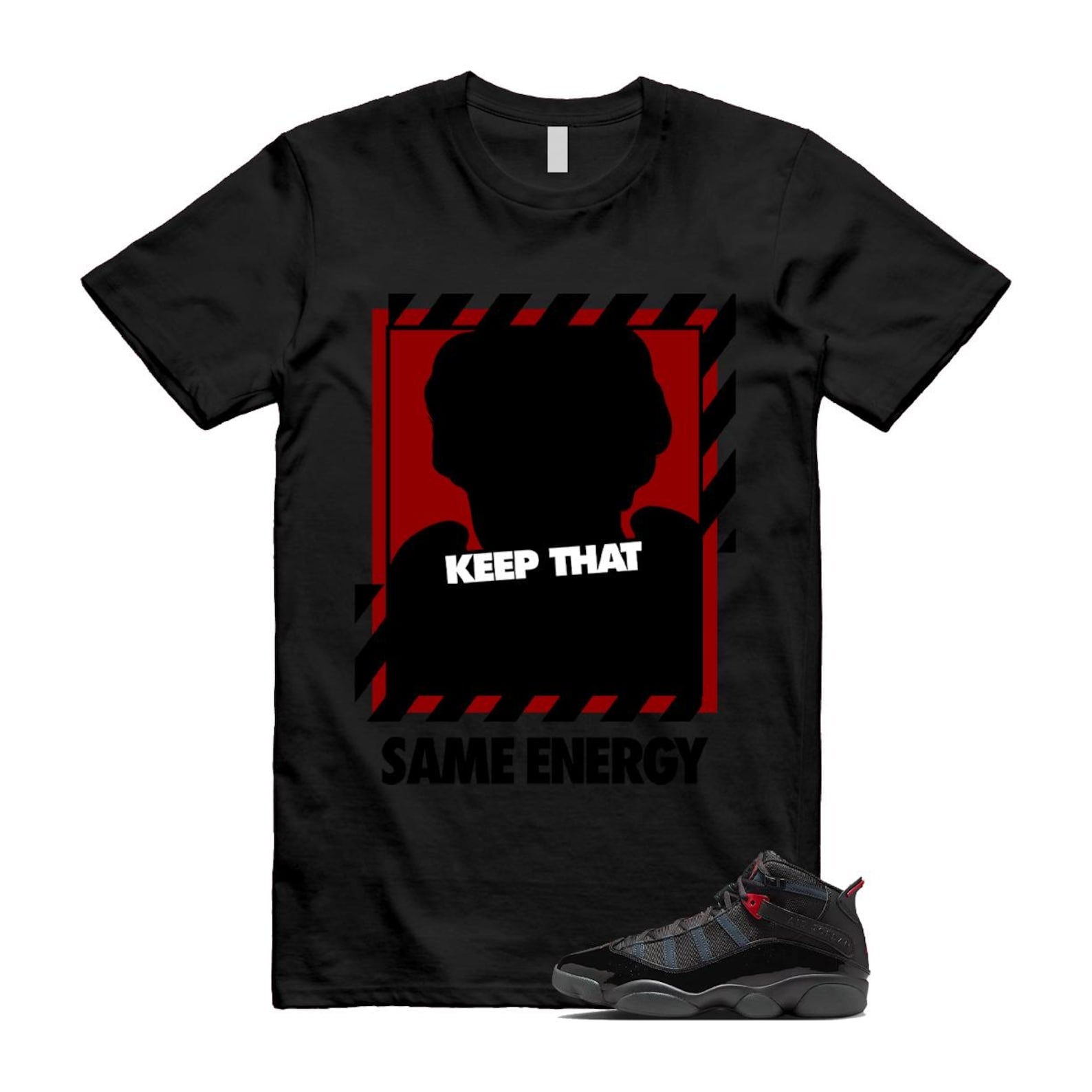 6 Rings Anthracite Black Fire Red T Shirt Match ENERGY 322992-026 T-Shirt, Sneaker Match Tee