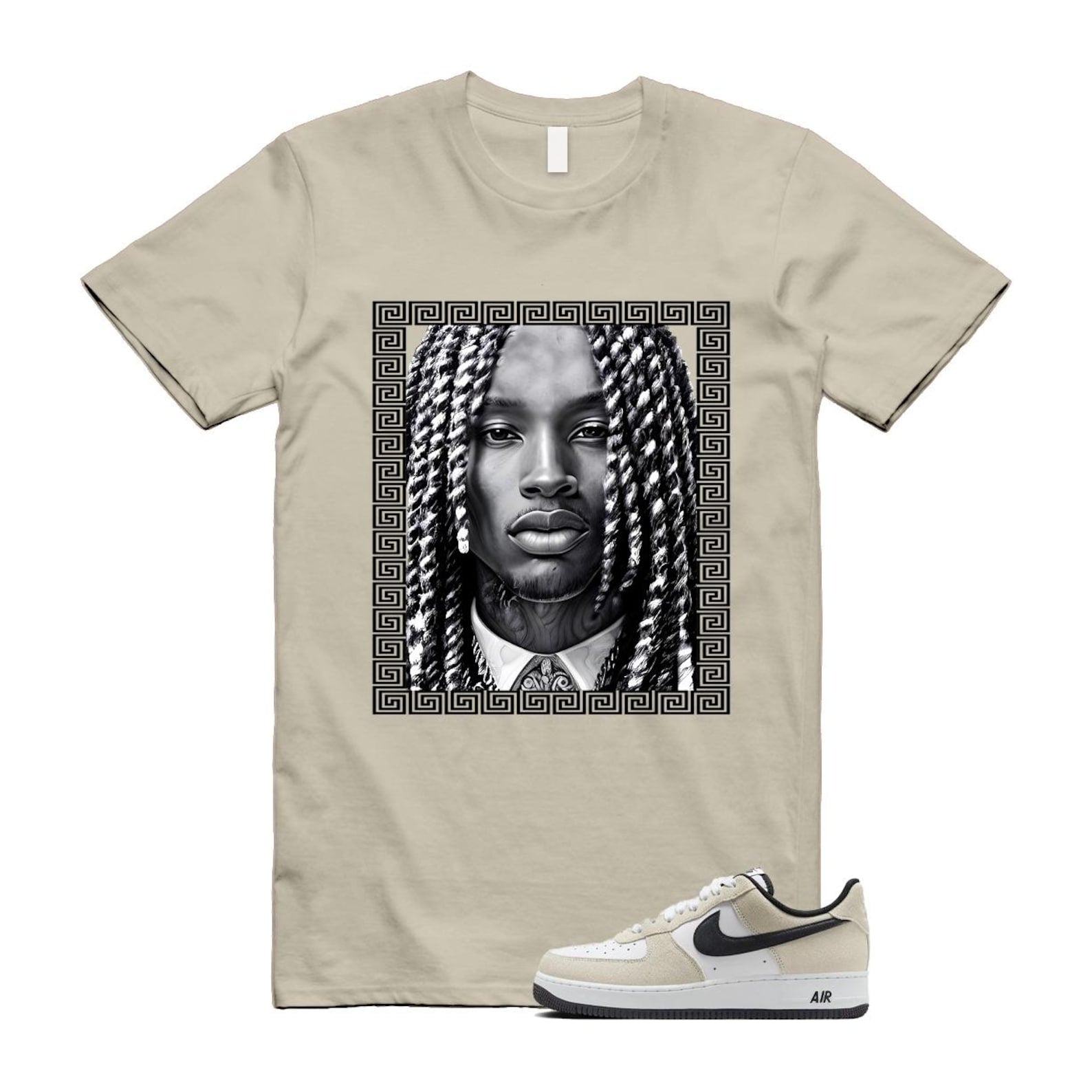 Air Force 1 '07 LV8 White Black T Shirt Match VON IB6388-100 T-Shirt, Sneaker Match Tee