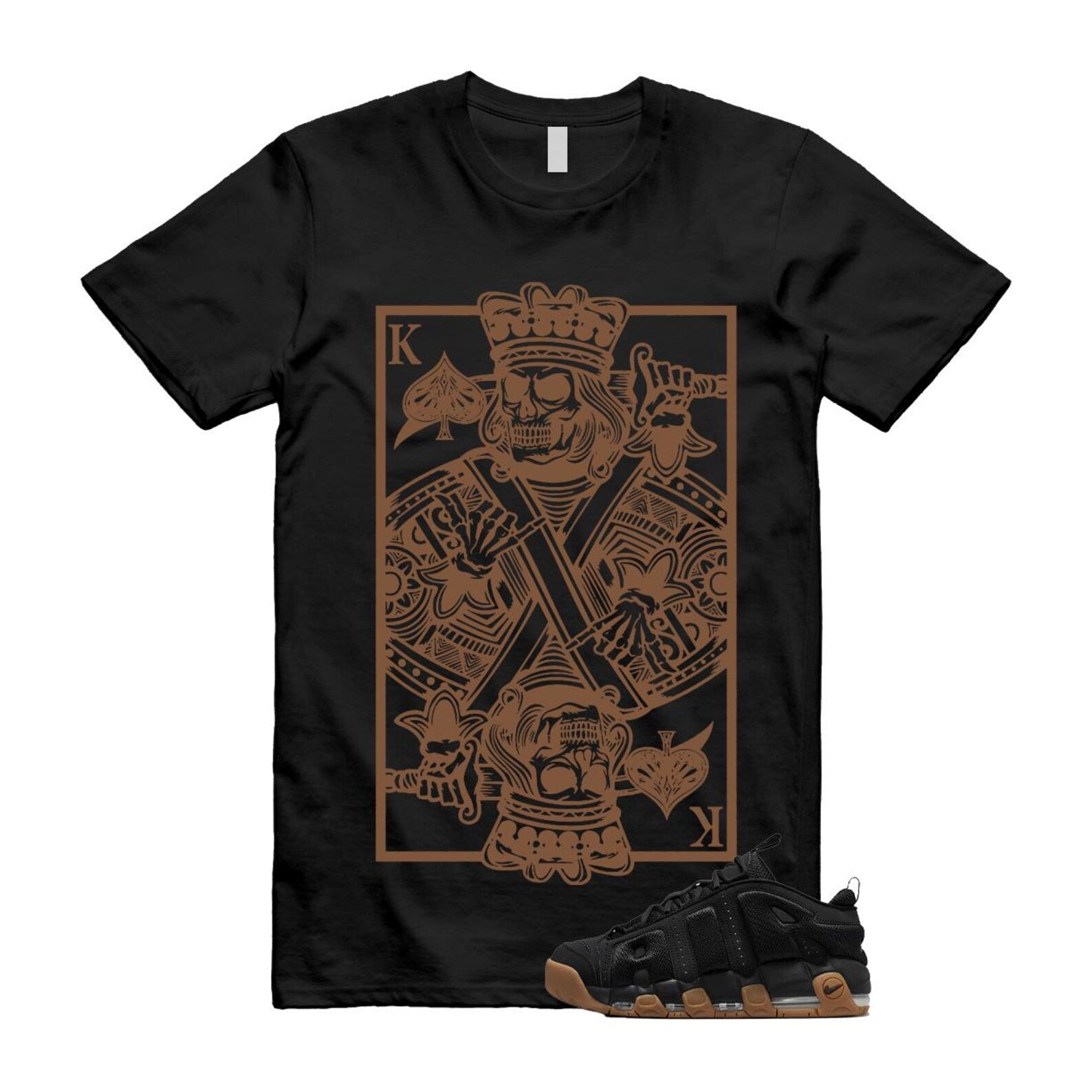 Uptempo Black Gum Air More T Shirt Match KC FZ3055-003 T-Shirt, Sneaker Match Tee