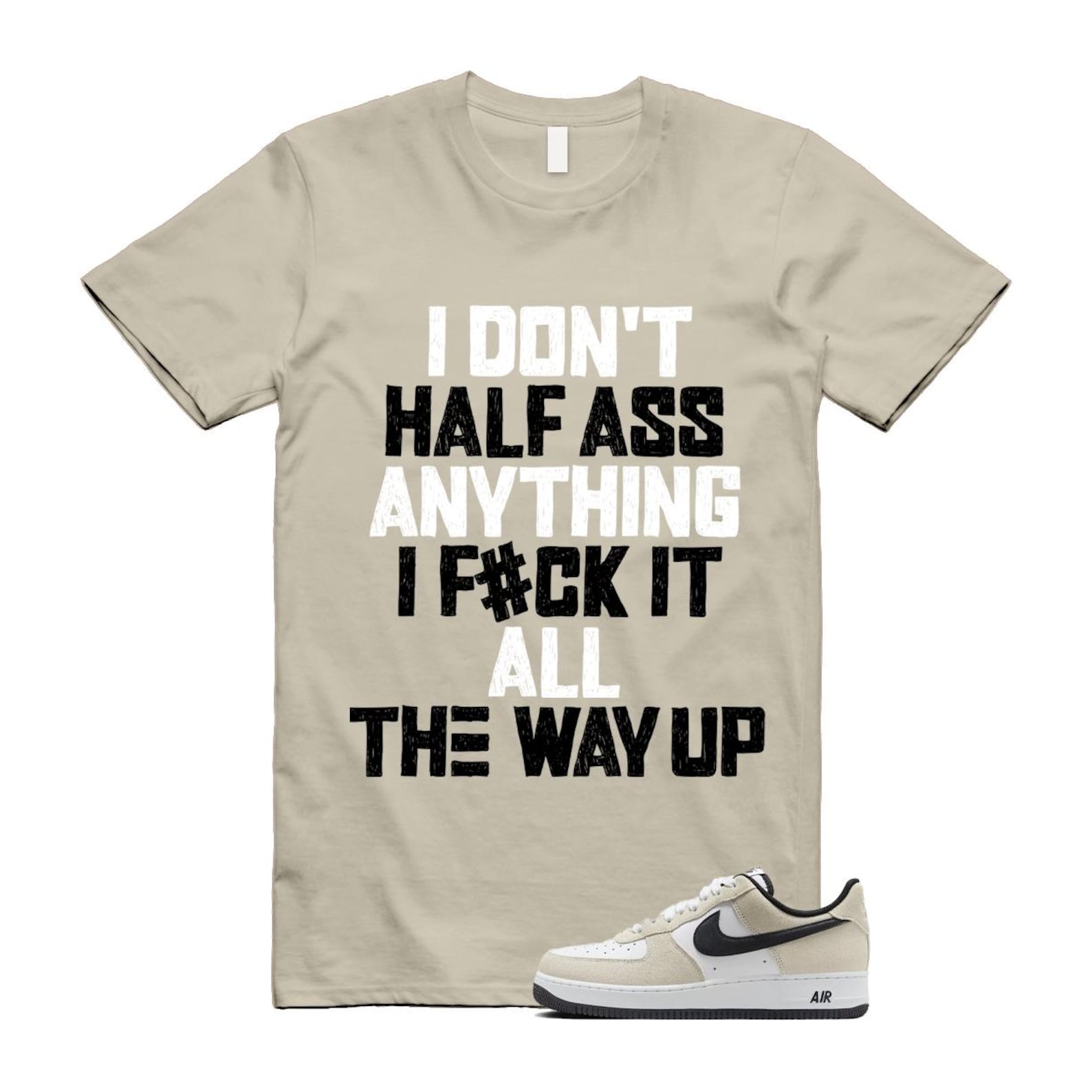 Air Force 1 '07 LV8 White Black T Shirt Match HALF IB6388-100 T-Shirt, Sneaker Match Tee