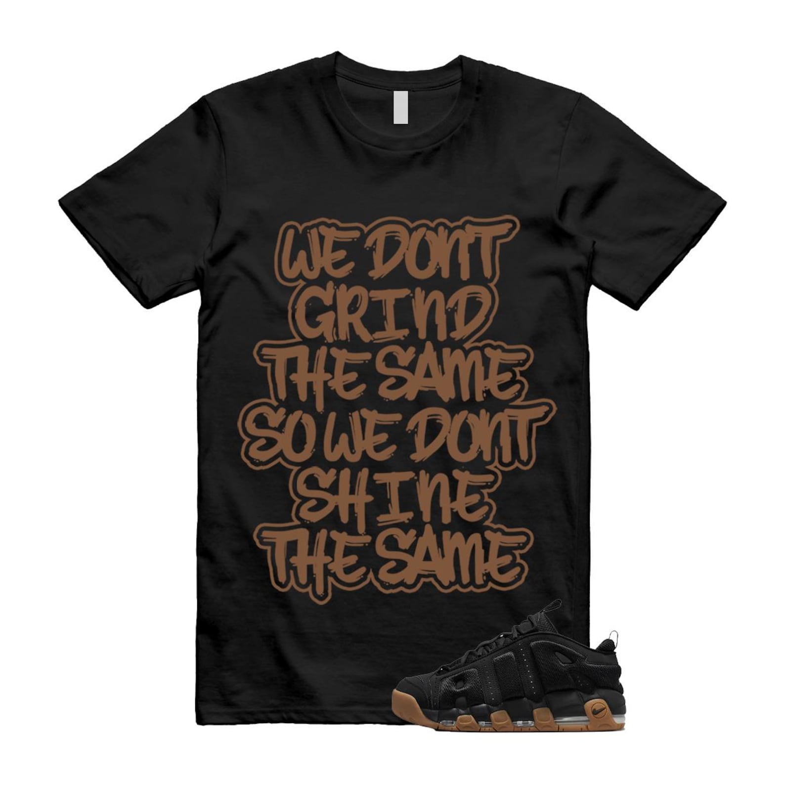 Uptempo Black Gum Air More T Shirt Match GRIND FZ3055-003 T-Shirt, Sneaker Match Tee