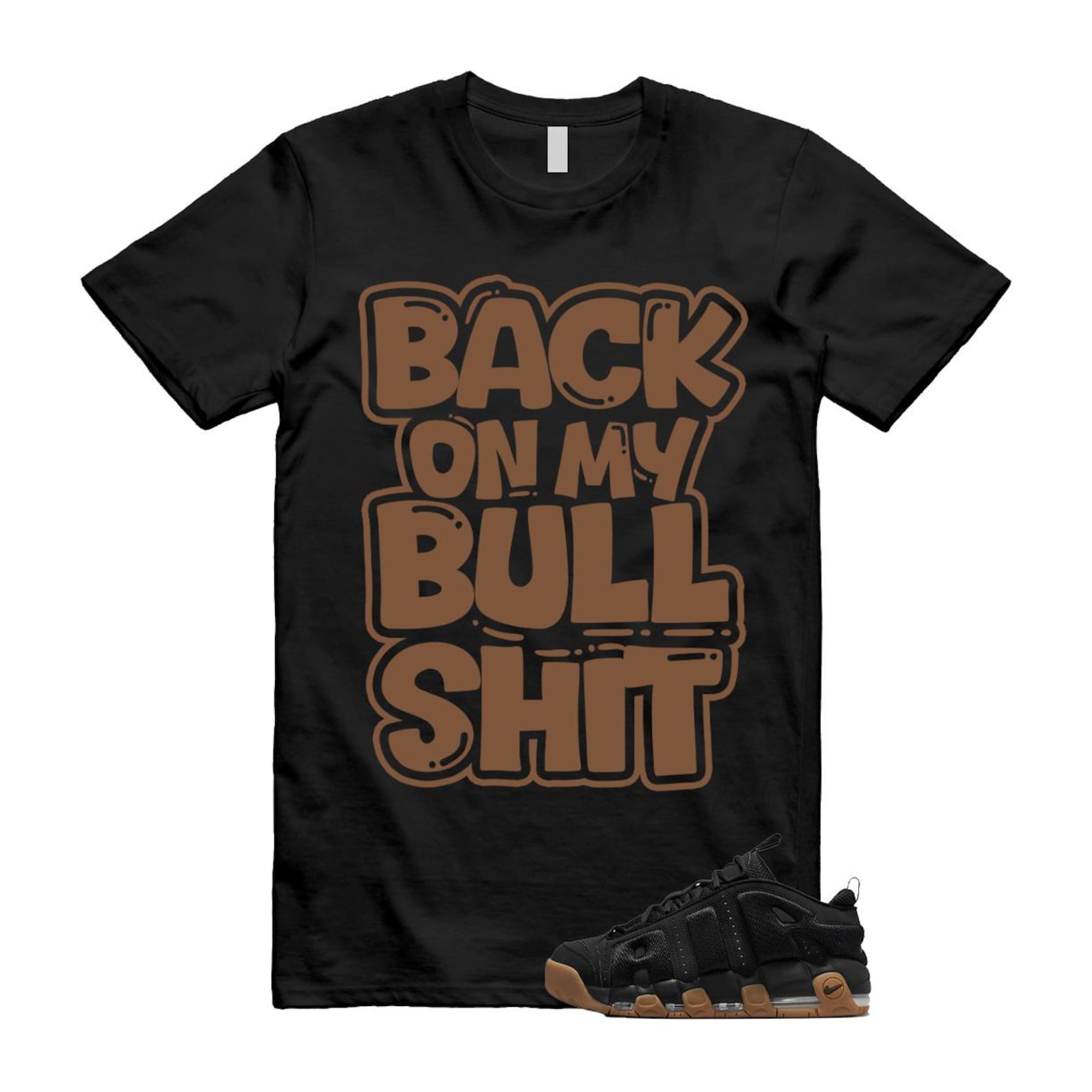 Uptempo Black Gum Air More T Shirt Match BULL FZ3055-003 T-Shirt, Sneaker Match Tee