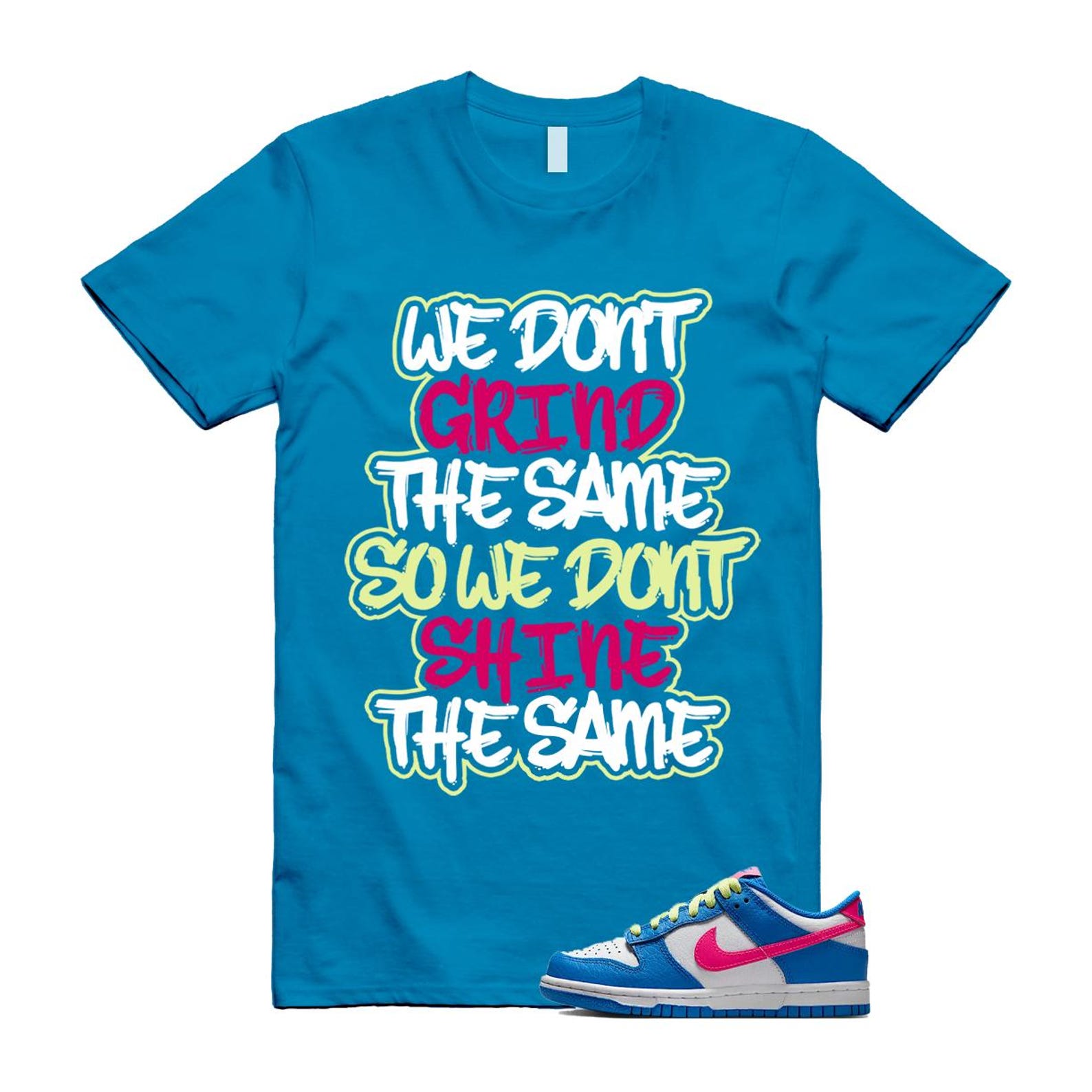 Dunk Photo Blue White Light Lemon Twist Hyper Pink T Shirt Match GRIND IB7747-406 T-Shirt, Sneaker Match Tee