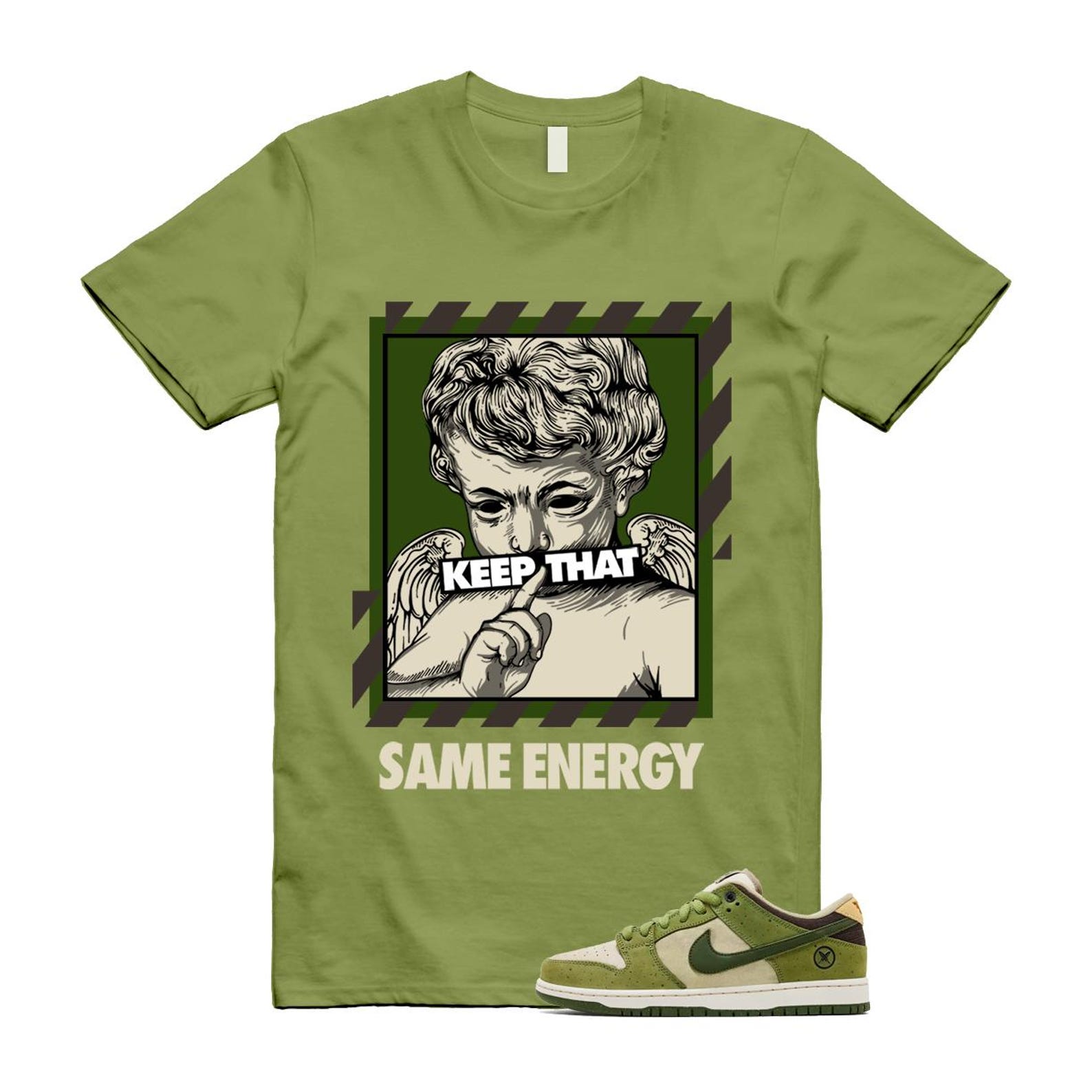 Dunk Yuto Horigome Matcha Asparagus Legion Green Loden Sienna T Shirt Match ENERGY HF8022-300 T-Shirt, Sneaker Match Tee