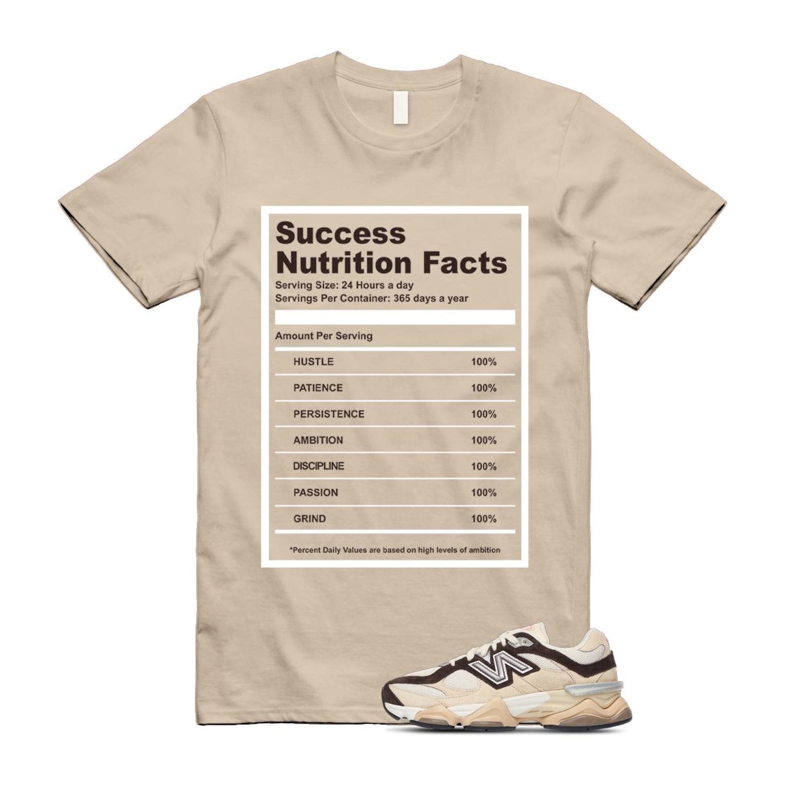 9060 Emerging Brown White T Shirt Match SUCC U9060FLP T-Shirt, Sneaker Match Tee