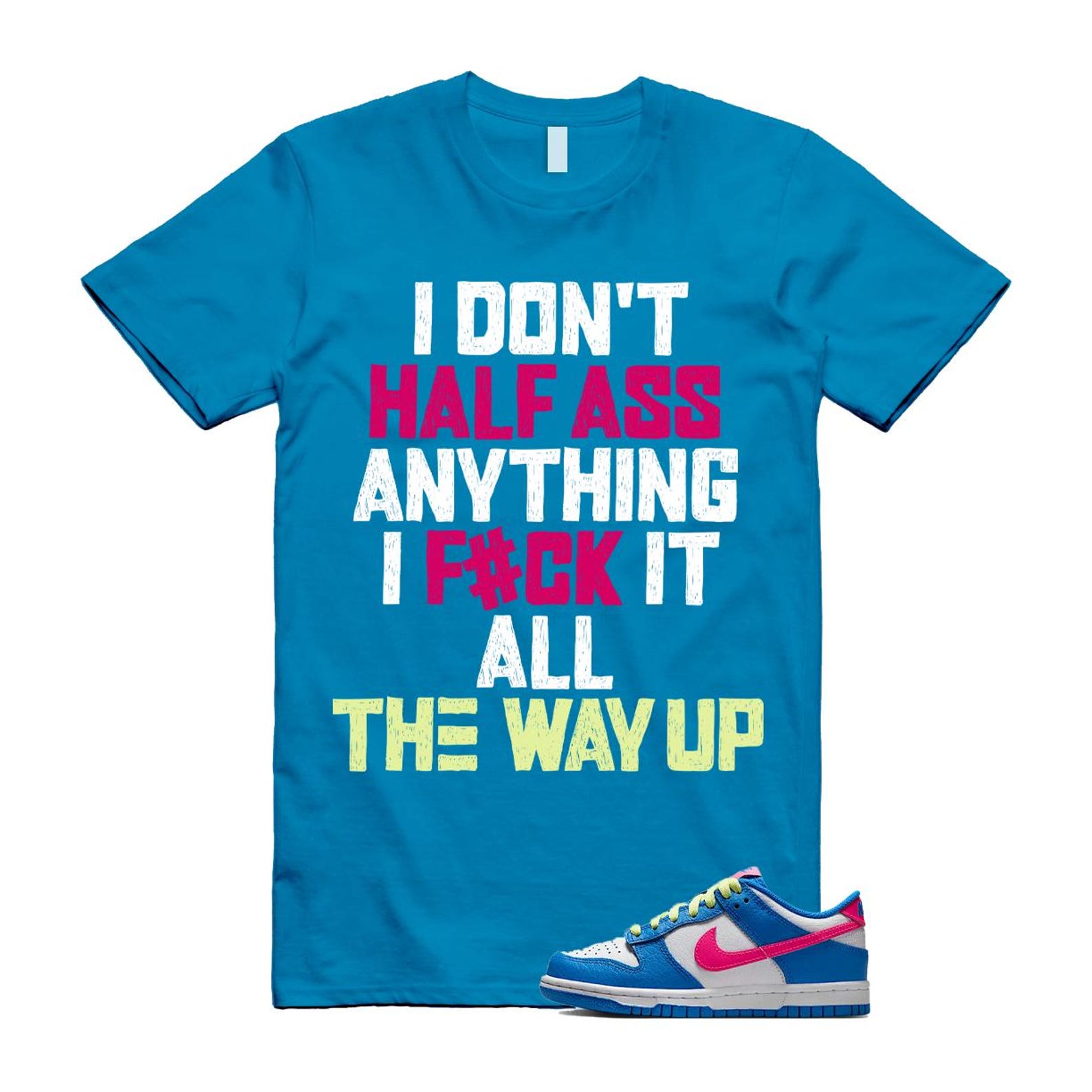Dunk Photo Blue White Light Lemon Twist Hyper Pink T Shirt Match HALF IB7747-406 T-Shirt, Sneaker Match Tee