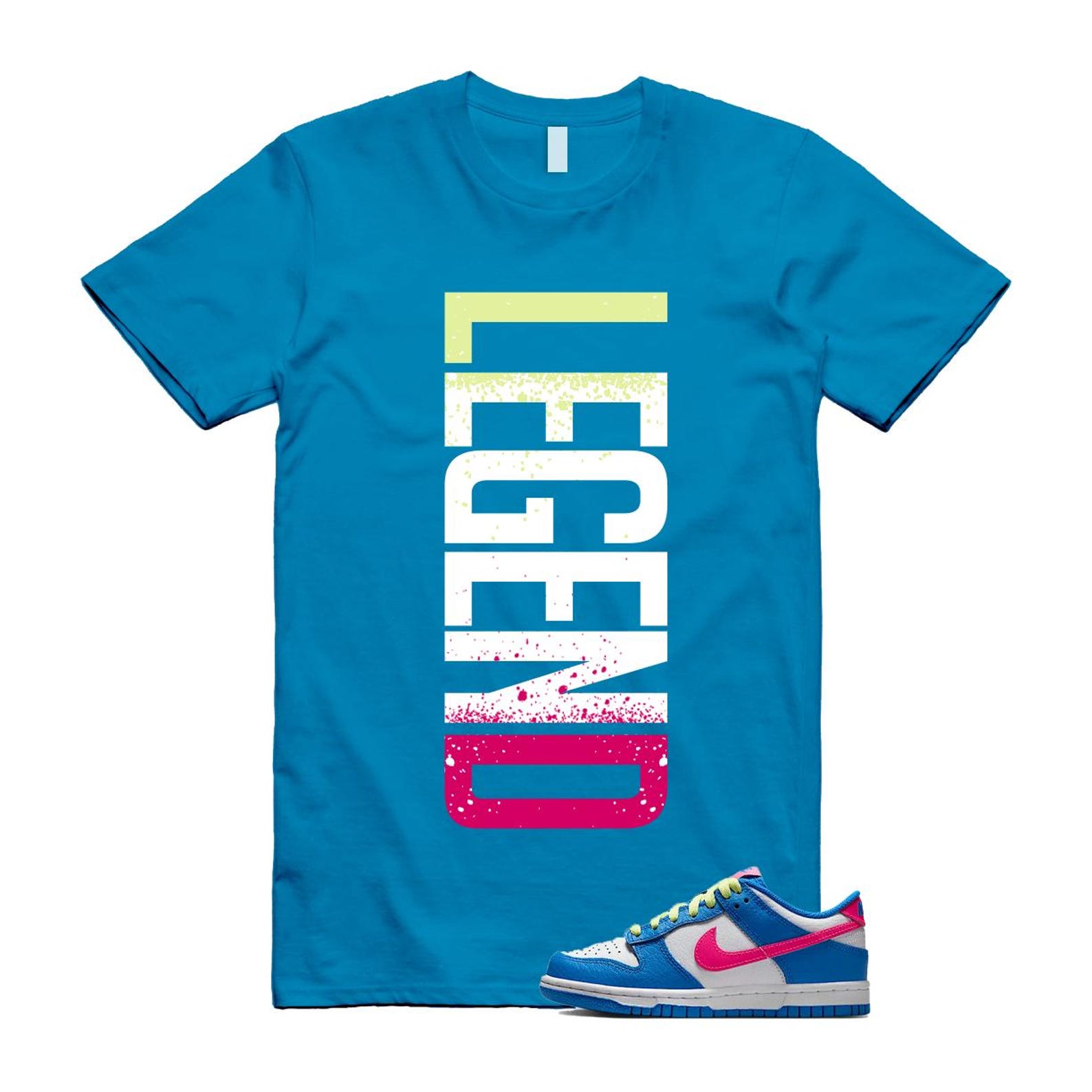 Dunk Photo Blue White Light Lemon Twist Hyper Pink T Shirt Match LEGEND IB7747-406 T-Shirt, Sneaker Match Tee