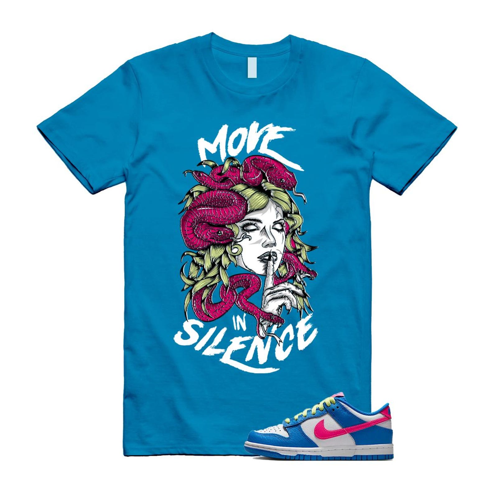 Dunk Photo Blue White Light Lemon Twist Hyper Pink T Shirt Match MIS IB7747-406 T-Shirt, Sneaker Match Tee