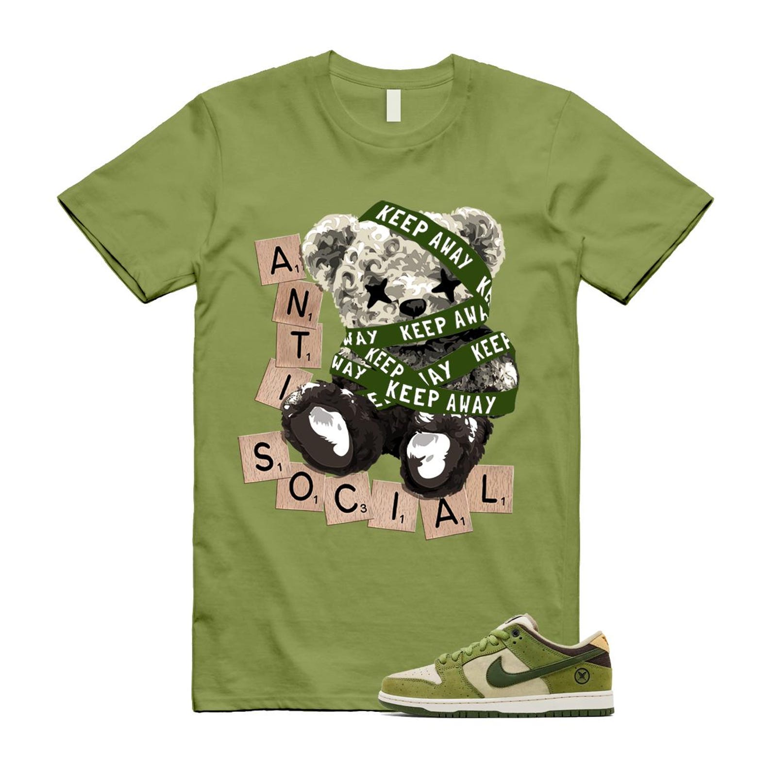 Dunk Yuto Horigome Matcha Asparagus Legion Green Loden Sienna T Shirt Match ANTI ALT HF8022-300 T-Shirt, Sneaker Match Tee