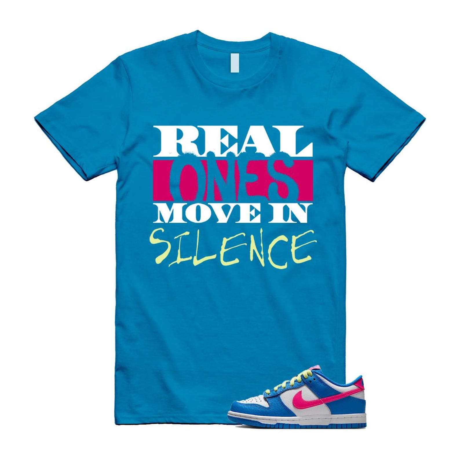 Dunk Photo Blue White Light Lemon Twist Hyper Pink T Shirt Match REAL IB7747-406 T-Shirt, Sneaker Match Tee