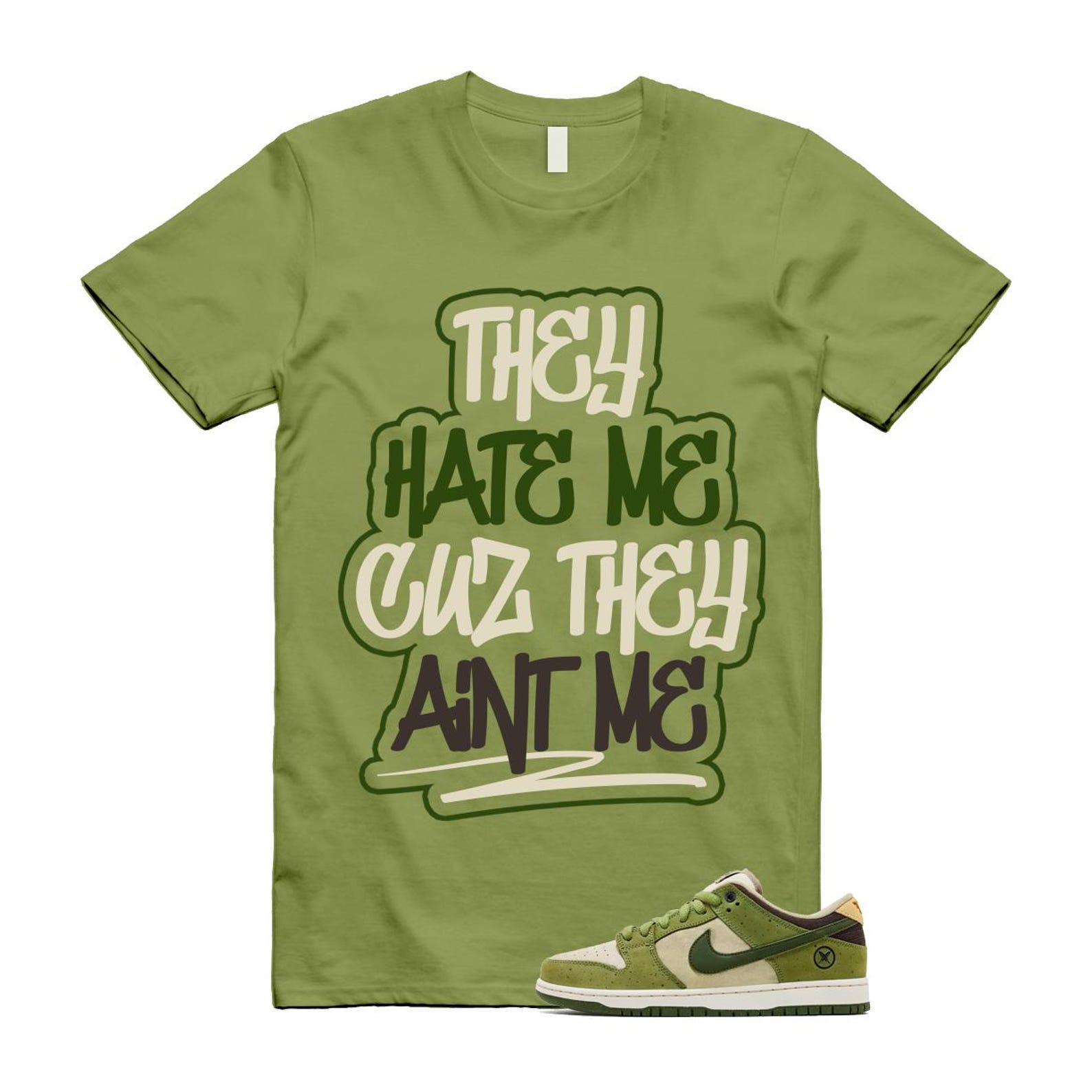 Dunk Yuto Horigome Matcha Asparagus Legion Green Loden Sienna T Shirt Match AINTME HF8022-300 T-Shirt, Sneaker Match Tee