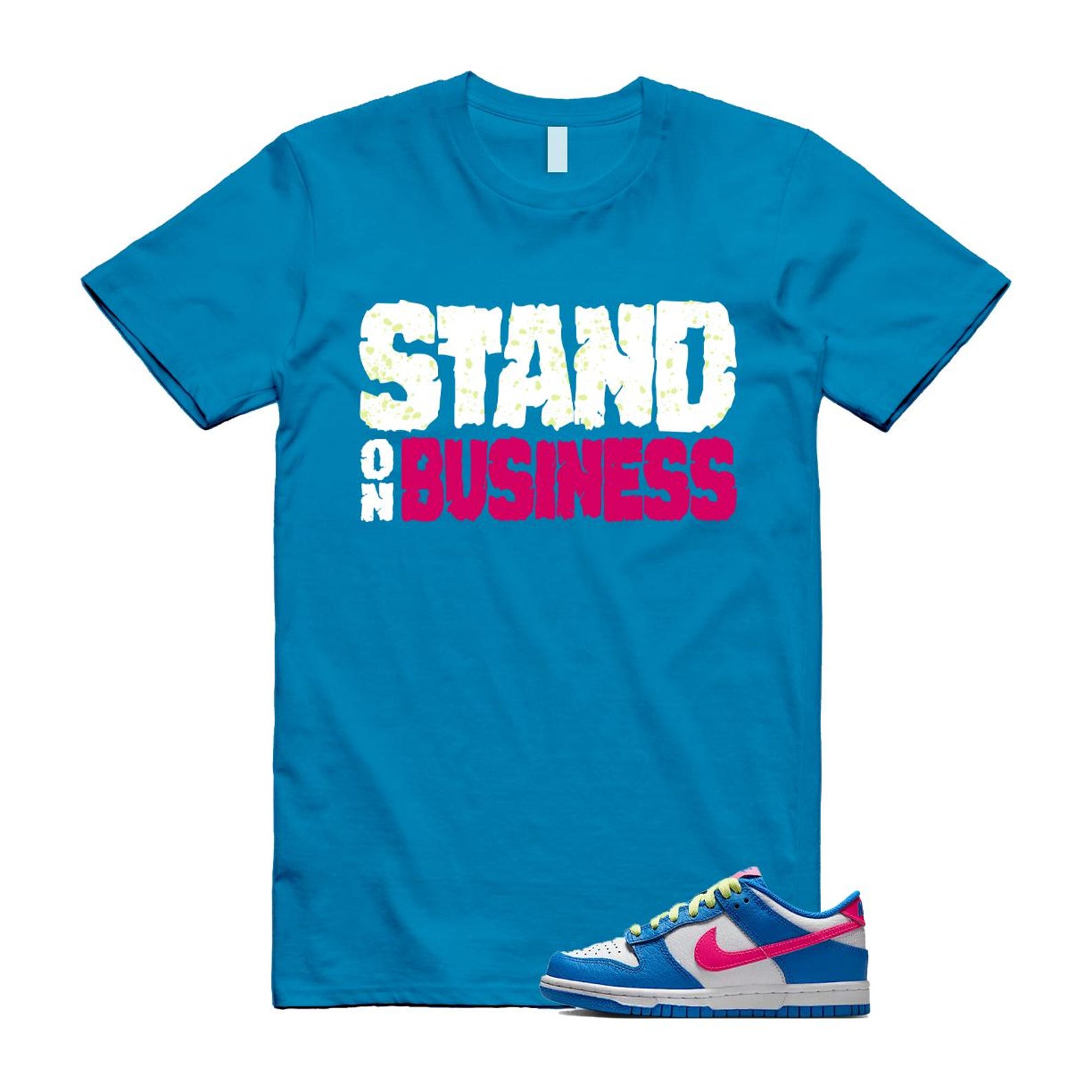 Dunk Photo Blue White Light Lemon Twist Hyper Pink T Shirt Match SOB IB7747-406 T-Shirt, Sneaker Match Tee