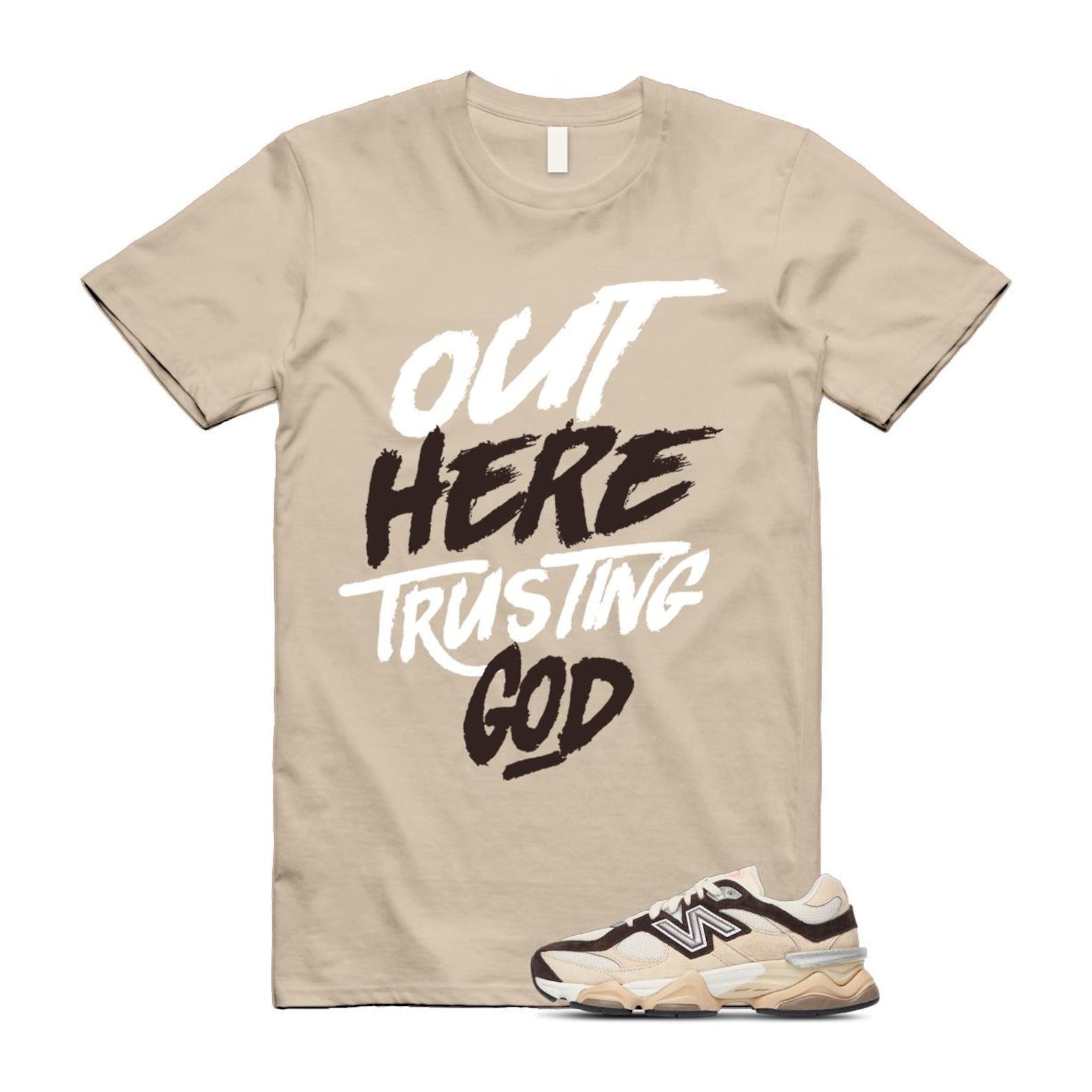9060 Emerging Brown White T Shirt Match TG U9060FLP T-Shirt, Sneaker Match Tee