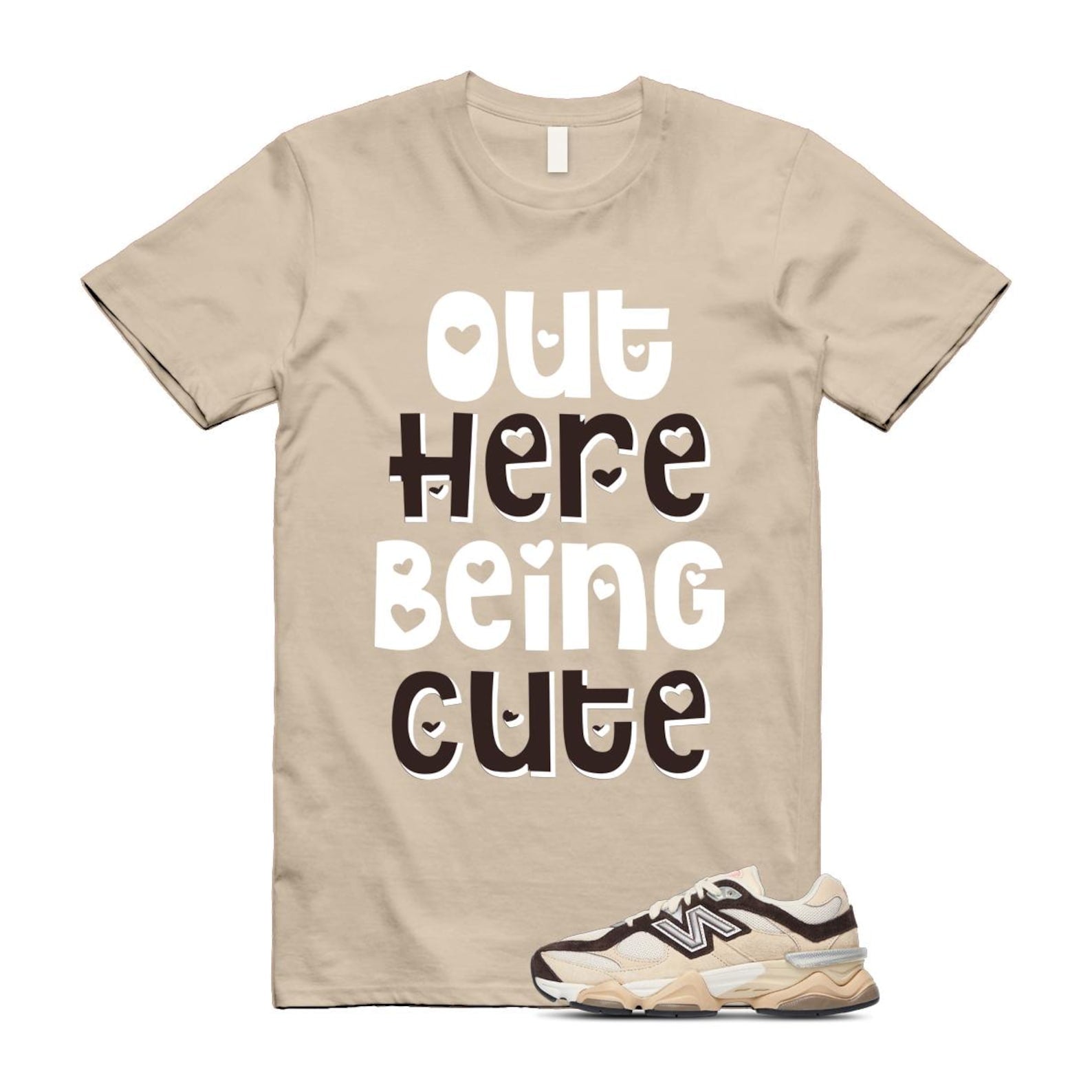 9060 Emerging Brown White T Shirt Match OHBC U9060FLP T-Shirt, Sneaker Match Tee