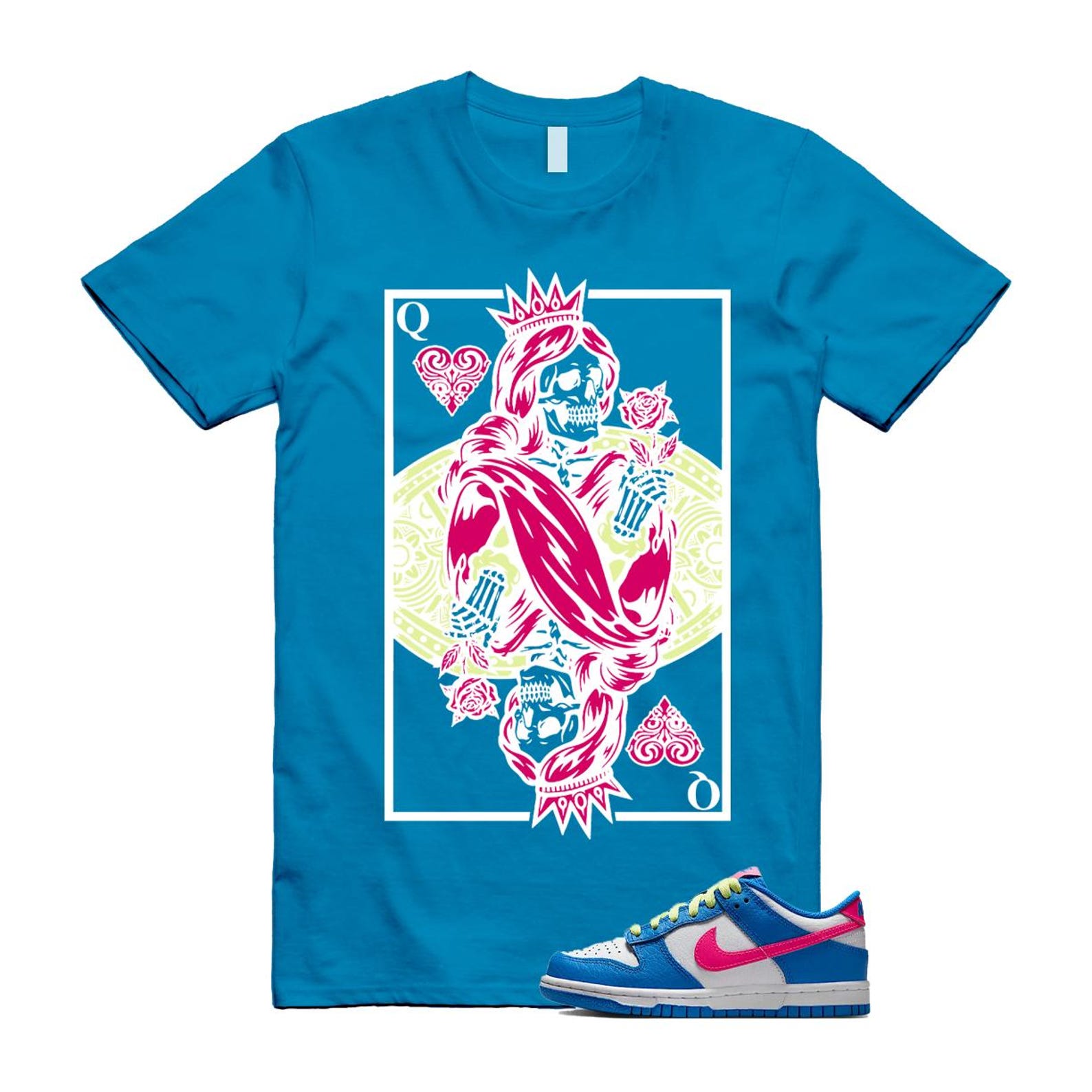 Dunk Photo Blue White Light Lemon Twist Hyper Pink T Shirt Match QC IB7747-406 T-Shirt, Sneaker Match Tee