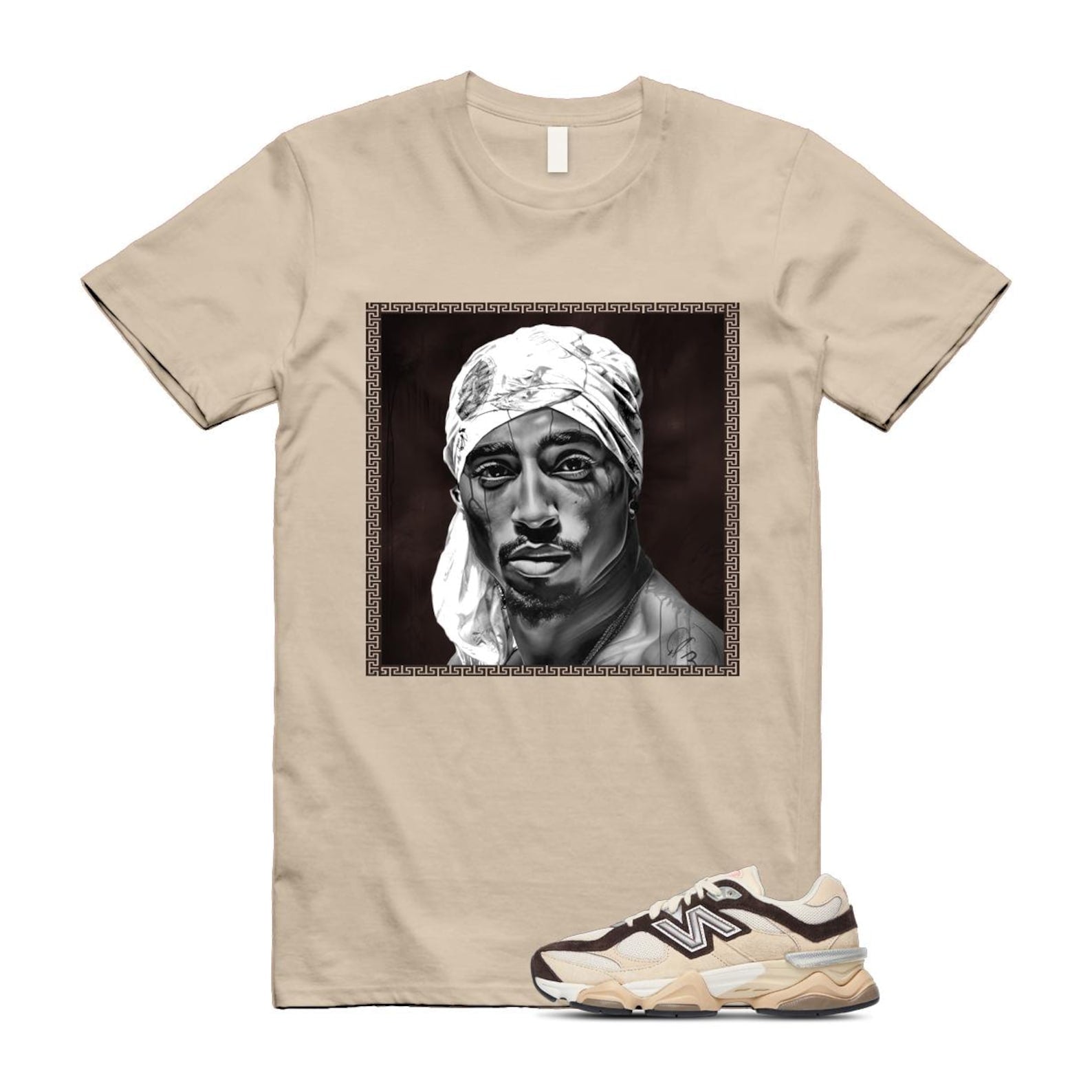 9060 Emerging Brown White T Shirt Match PAC U9060FLP T-Shirt, Sneaker Match Tee