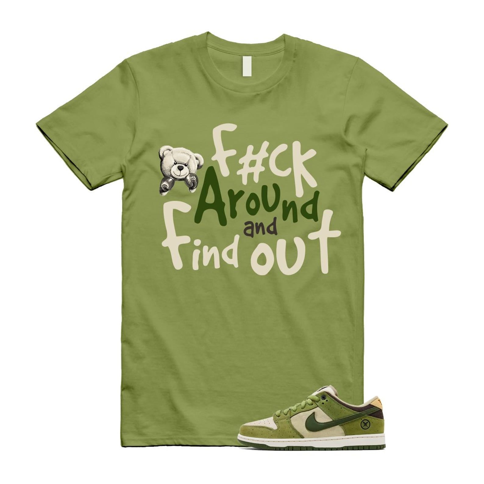 Dunk Yuto Horigome Matcha Asparagus Legion Green Loden Sienna T Shirt Match FCK HF8022-300 T-Shirt, Sneaker Match Tee
