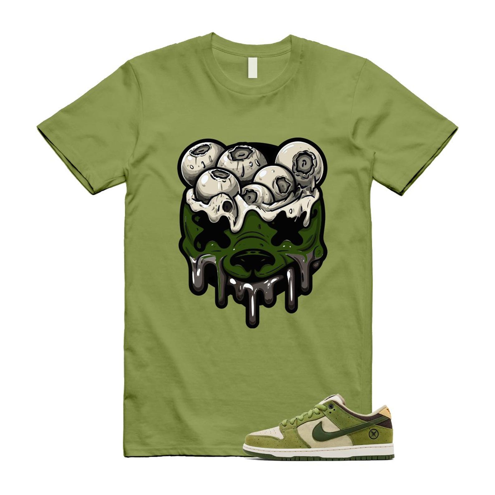 Dunk Yuto Horigome Matcha Asparagus Legion Green Loden Sienna T Shirt Match DBEAR HF8022-300 T-Shirt, Sneaker Match Tee