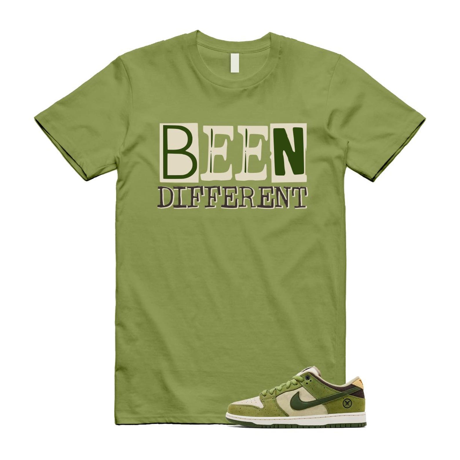 Dunk Yuto Horigome Matcha Asparagus Legion Green Loden Sienna T Shirt Match BEEN HF8022-300 T-Shirt, Sneaker Match Tee