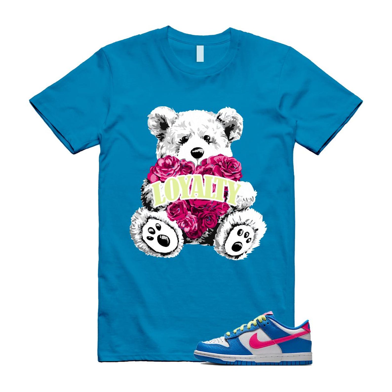 Dunk Photo Blue White Light Lemon Twist Hyper Pink T Shirt Match LYLTY IB7747-406 T-Shirt, Sneaker Match Tee