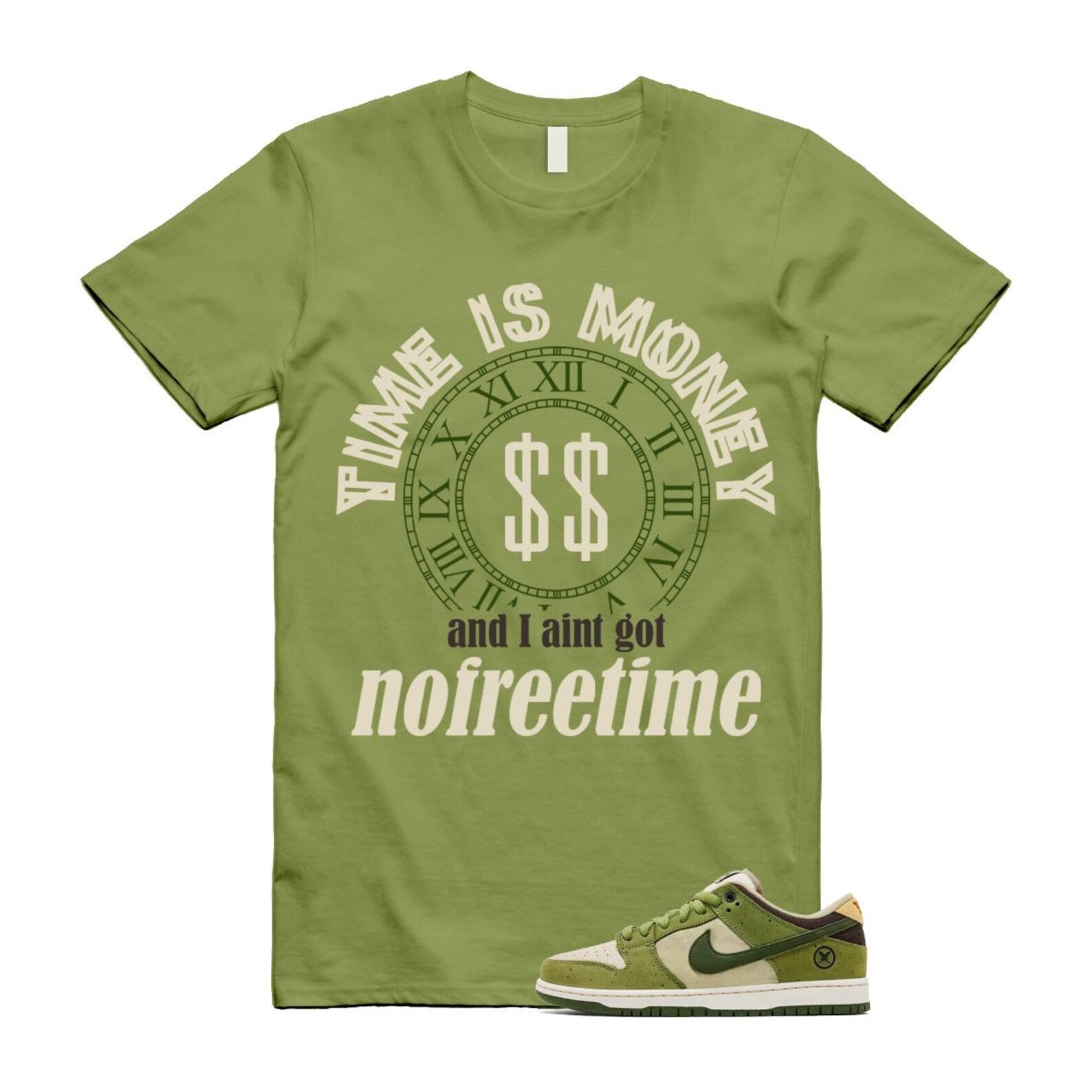 Dunk Yuto Horigome Matcha Asparagus Legion Green Loden Sienna T Shirt Match FREE HF8022-300 T-Shirt, Sneaker Match Tee