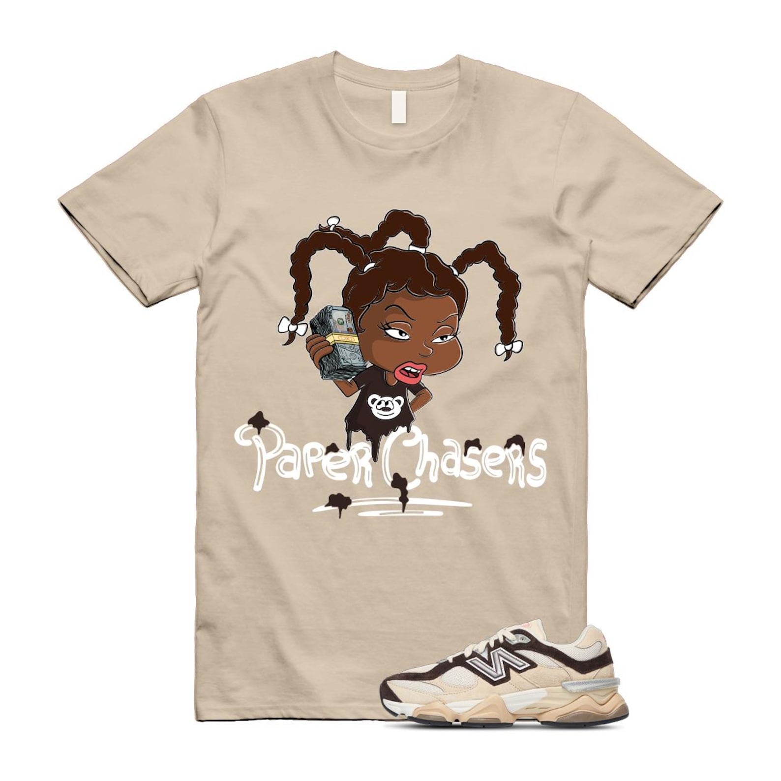 9060 Emerging Brown White T Shirt Match PC U9060FLP T-Shirt, Sneaker Match Tee