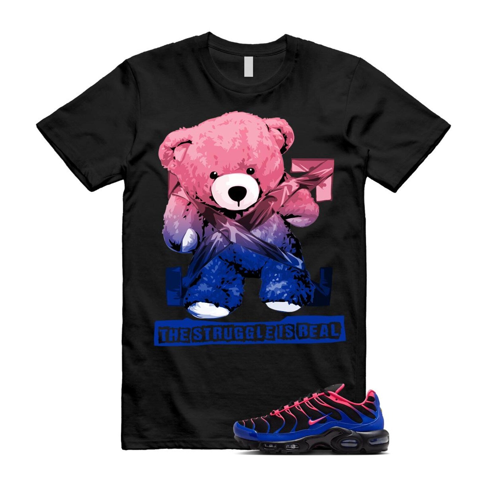 Air Max Hyper Pink Racer Blue Black 95 T Shirt Match STRUG IF6146-001 T-Shirt, Sneaker Match Tee