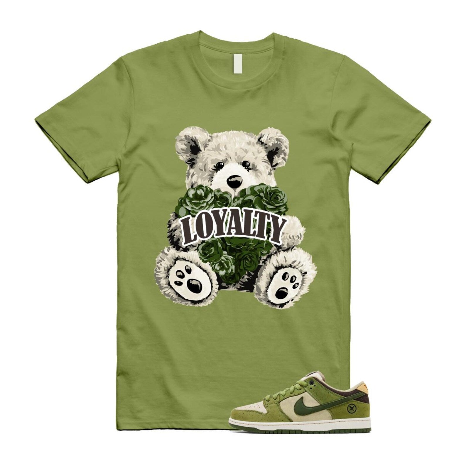 Dunk Yuto Horigome Matcha Asparagus Legion Green Loden Sienna T Shirt Match LYLTY HF8022-300 T-Shirt, Sneaker Match Tee