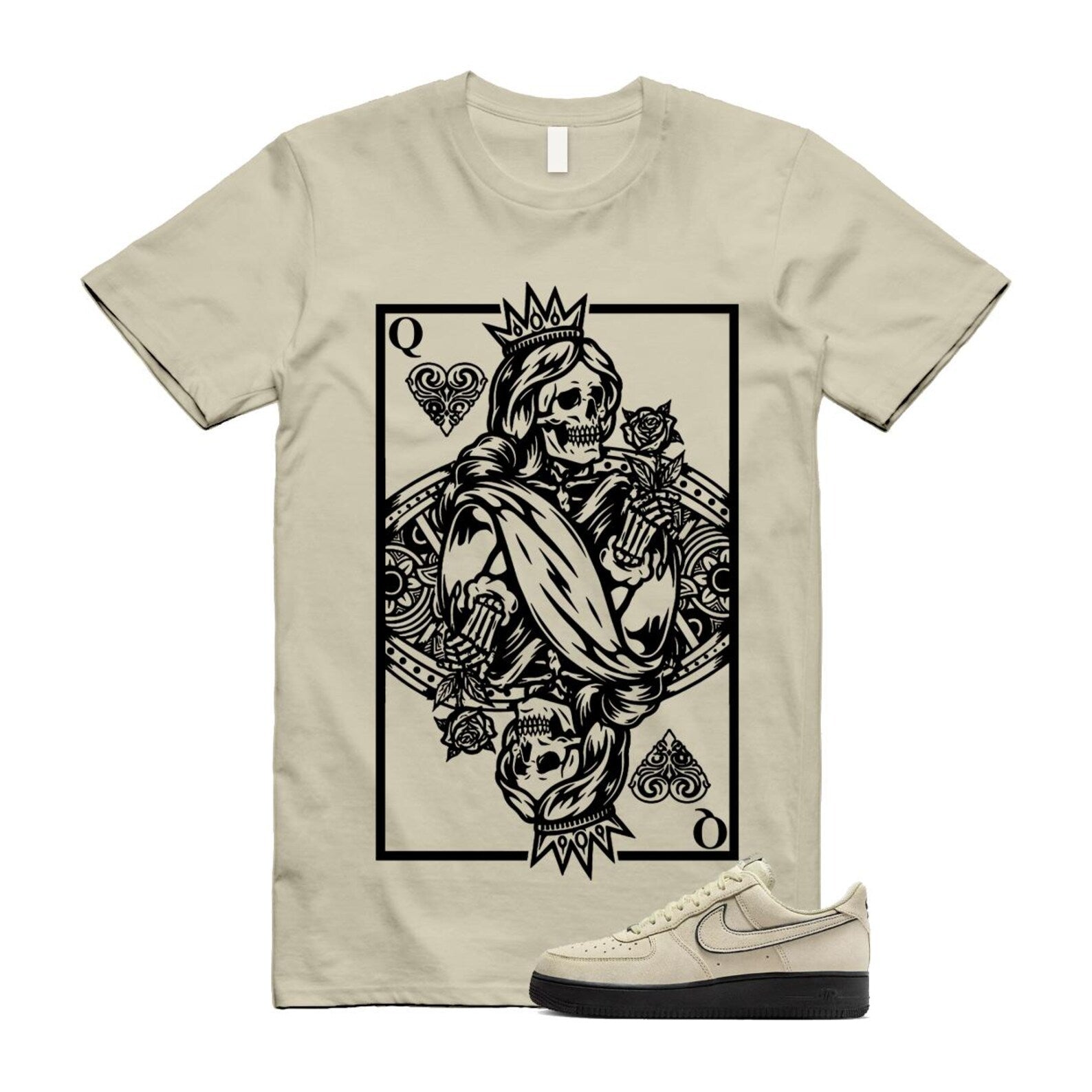 Air Force 1 Light Khaki Black '07 LV8 T Shirt Match QC HQ2037-200 T-Shirt, Sneaker Match Tee