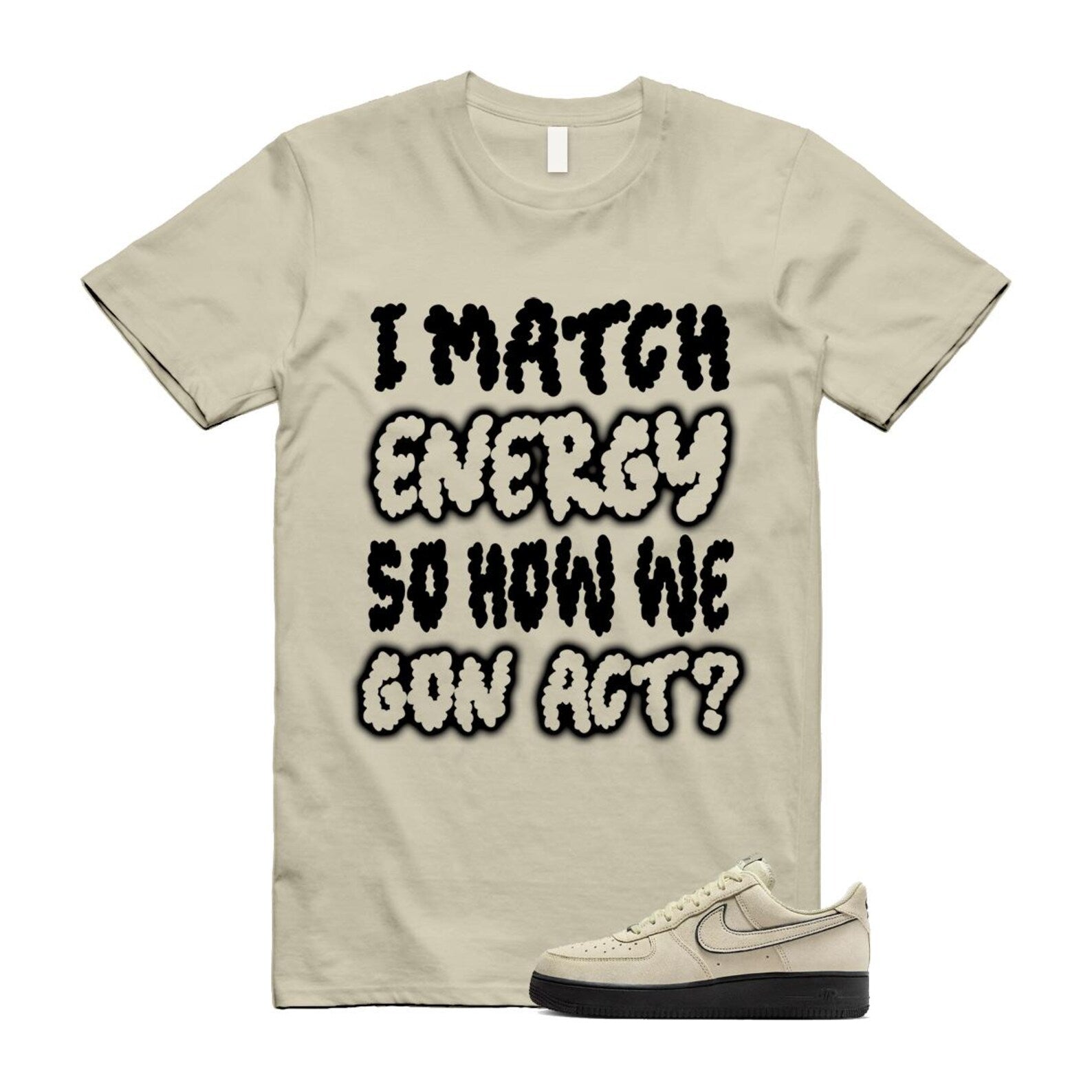 Air Force 1 Light Khaki Black '07 LV8 T Shirt Match MATCH HQ2037-200 T-Shirt, Sneaker Match Tee