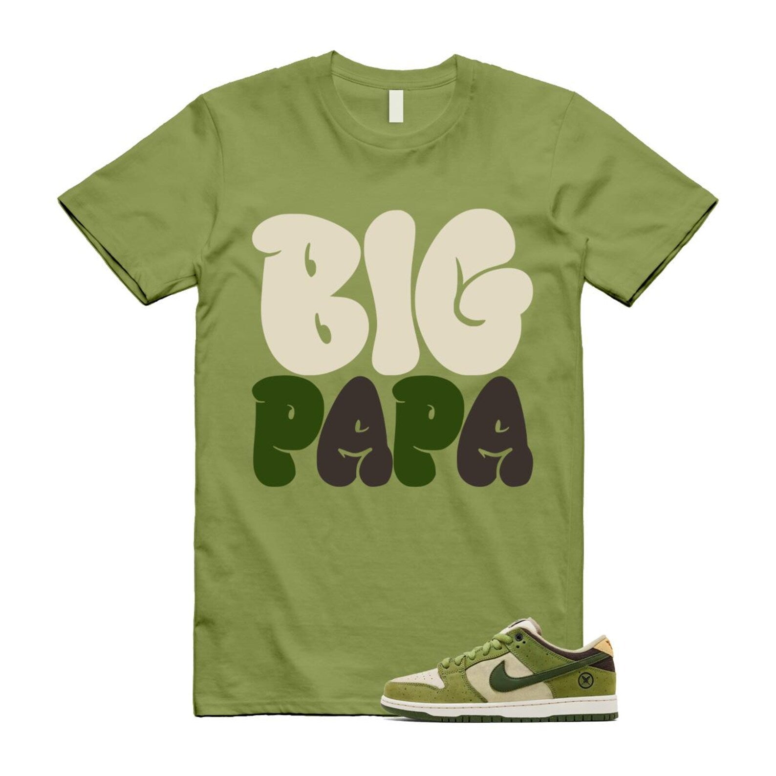 Dunk Yuto Horigome Matcha Asparagus Legion Green Loden Sienna T Shirt Match PAPA HF8022-300 T-Shirt, Sneaker Match Tee