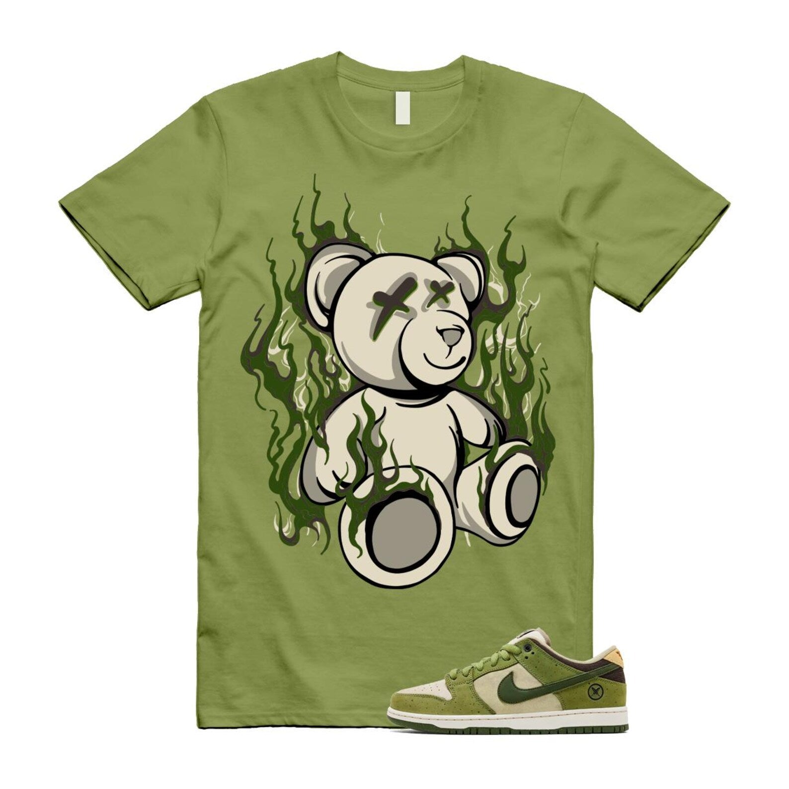 Dunk Yuto Horigome Matcha Asparagus Legion Green Loden Sienna T Shirt Match LIT HF8022-300 T-Shirt, Sneaker Match Tee