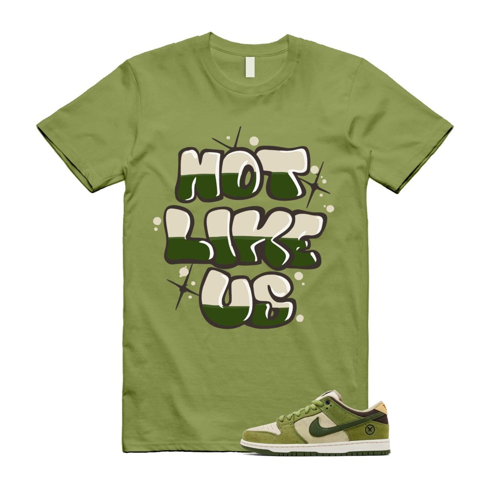 Dunk Yuto Horigome Matcha Asparagus Legion Green Loden Sienna T Shirt Match NLU HF8022-300 T-Shirt, Sneaker Match Tee