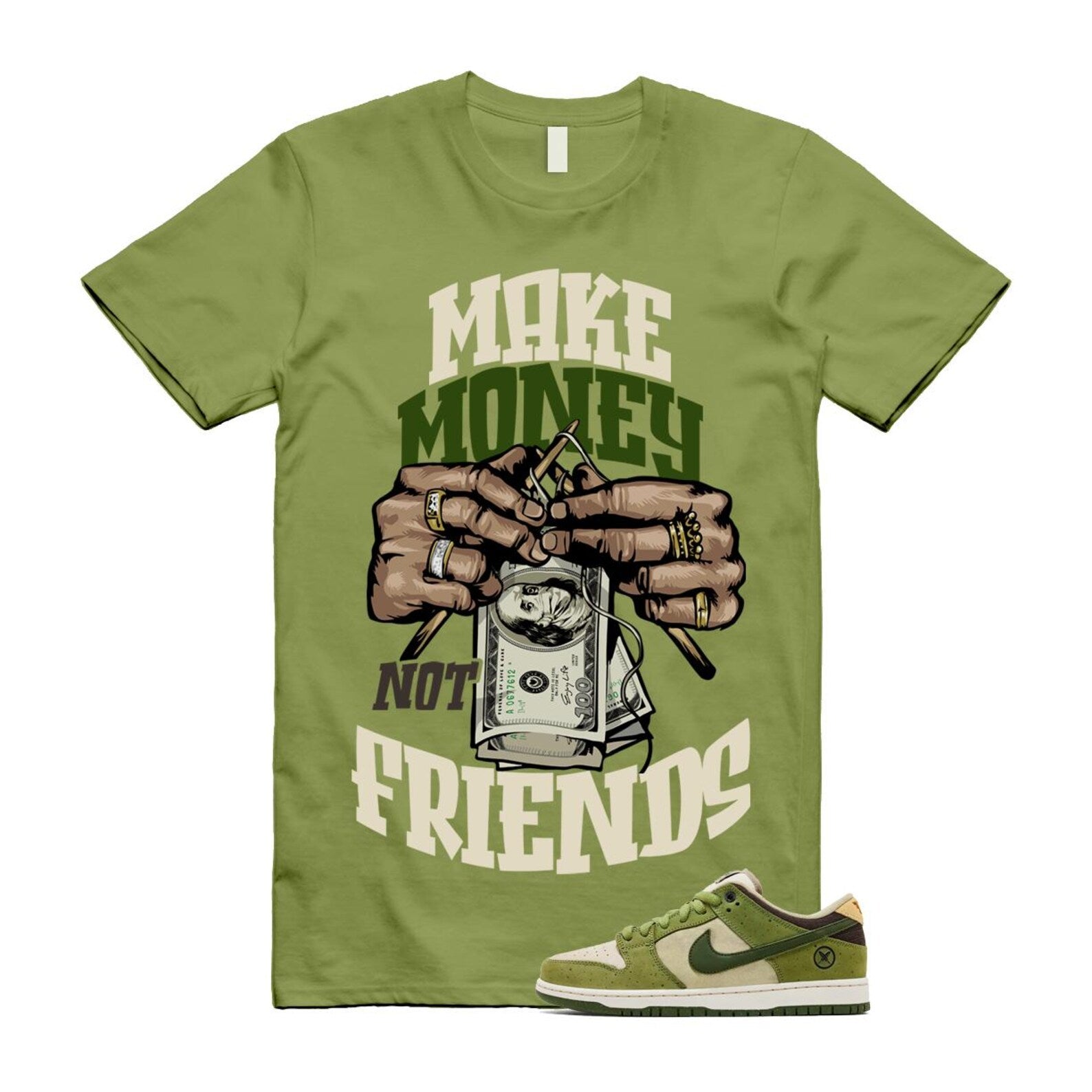 Dunk Yuto Horigome Matcha Asparagus Legion Green Loden Sienna T Shirt Match MM HF8022-300 T-Shirt, Sneaker Match Tee
