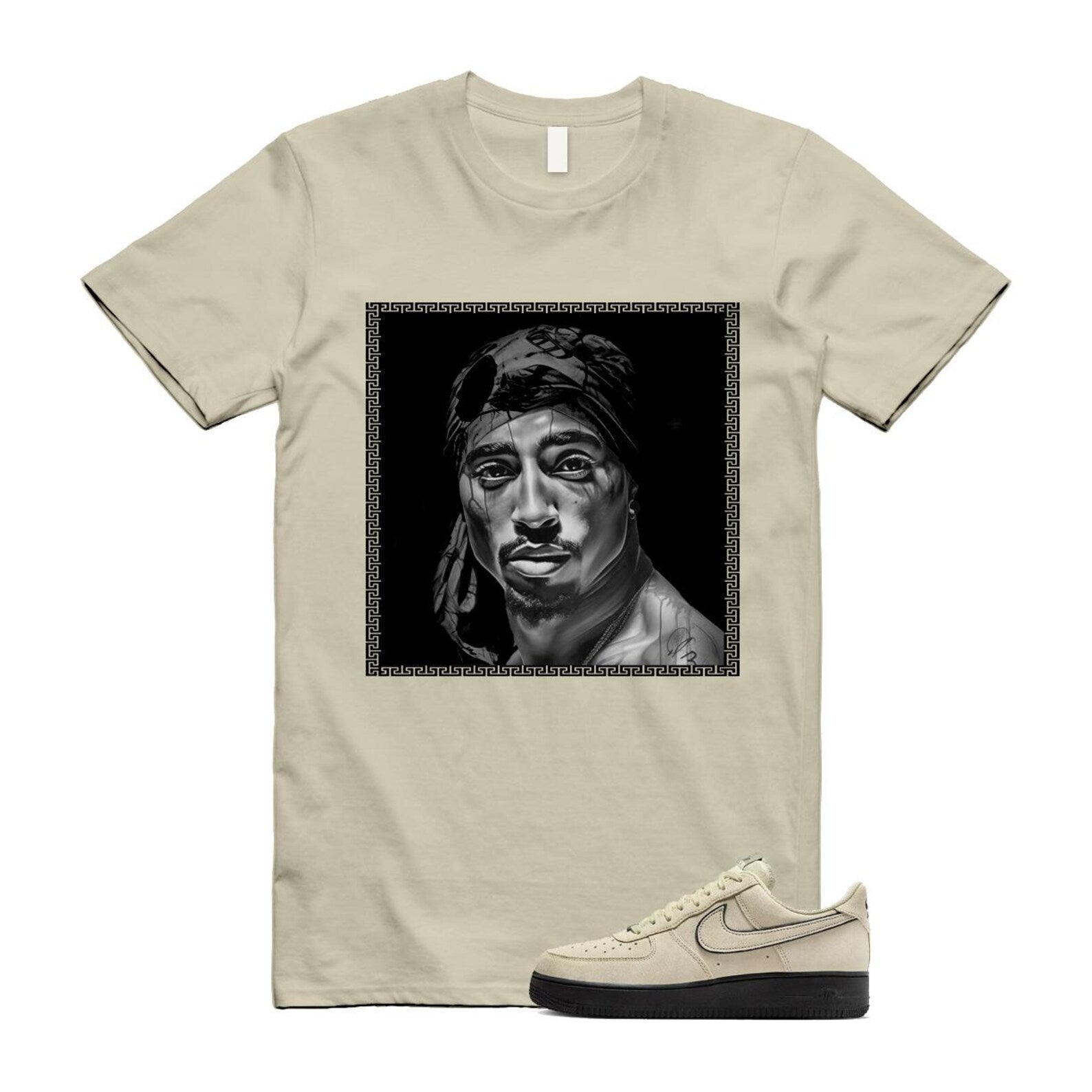 Air Force 1 Light Khaki Black '07 LV8 T Shirt Match PAC Alt HQ2037-200 T-Shirt, Sneaker Match Tee