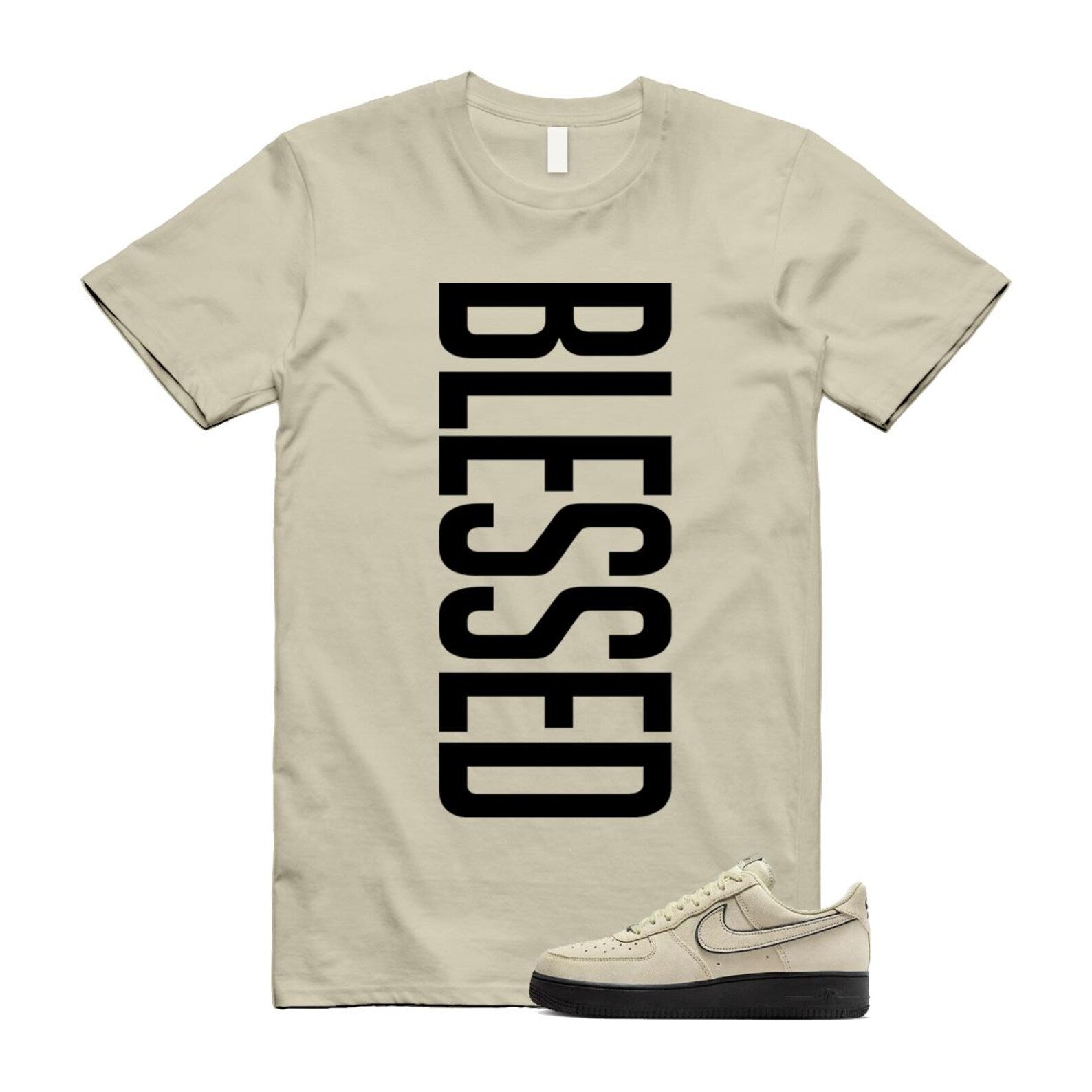 Air Force 1 Light Khaki Black '07 LV8 T Shirt Match VERTBLS HQ2037-200 T-Shirt, Sneaker Match Tee